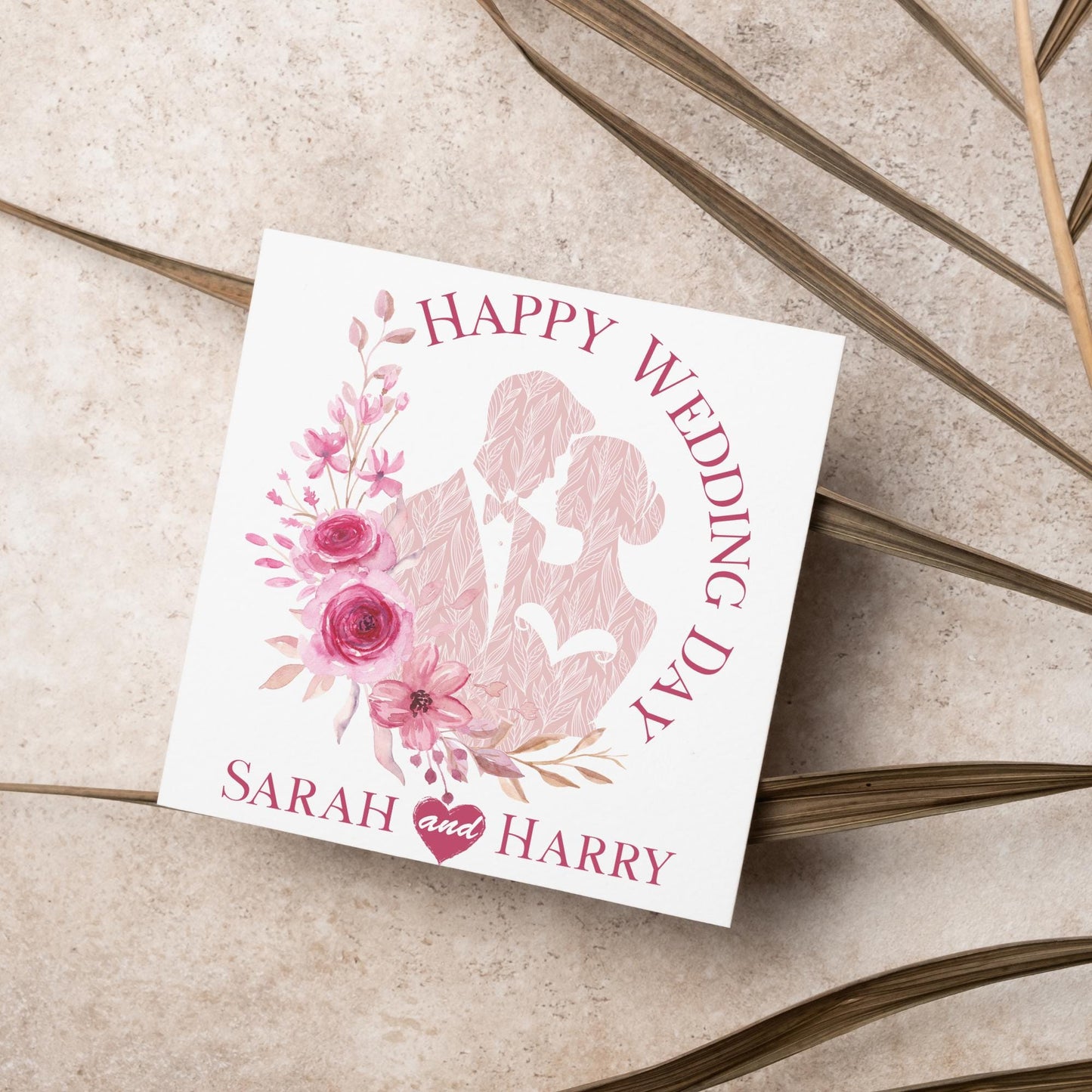 Personalised Wedding Congratulations Card, Wedding Day Card, Card for Couple, Customised Wedding Card, Custom Name Card, Wedding Gift