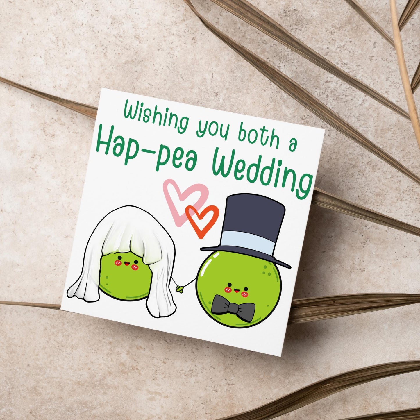 Cute Wedding Congratulations Card, Wedding Day Card, Card for Couple, Peas Card, Alternative Wedding Card, Happy Wedding Day