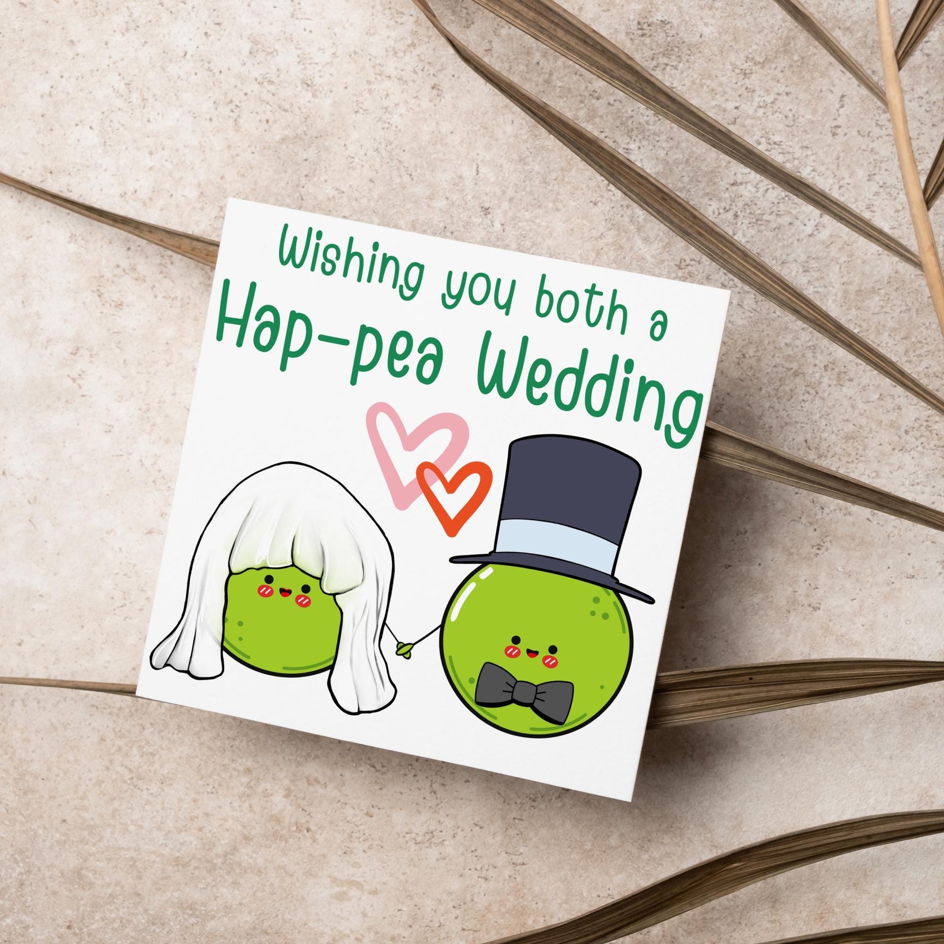 Cute Wedding Congratulations Card, Wedding Day Card, Card for Couple, Peas Card, Alternative Wedding Card, Happy Wedding Day