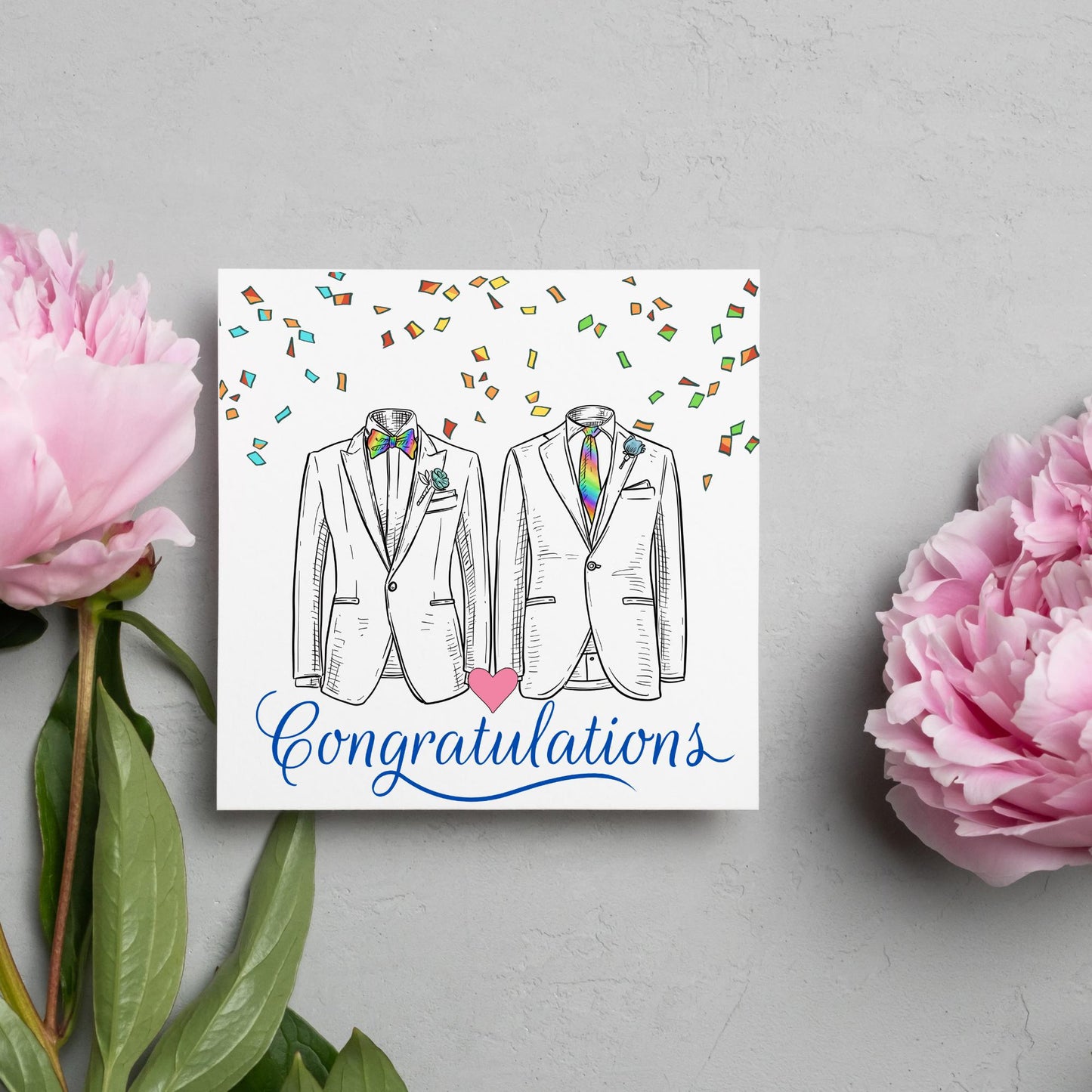 Gay Wedding Card, Engagement Card, Wedding Card, LGBTQ+ Card, Modern Design Wedding Card, LGBT Wedding Card, Mr and Mr, Gay Pride