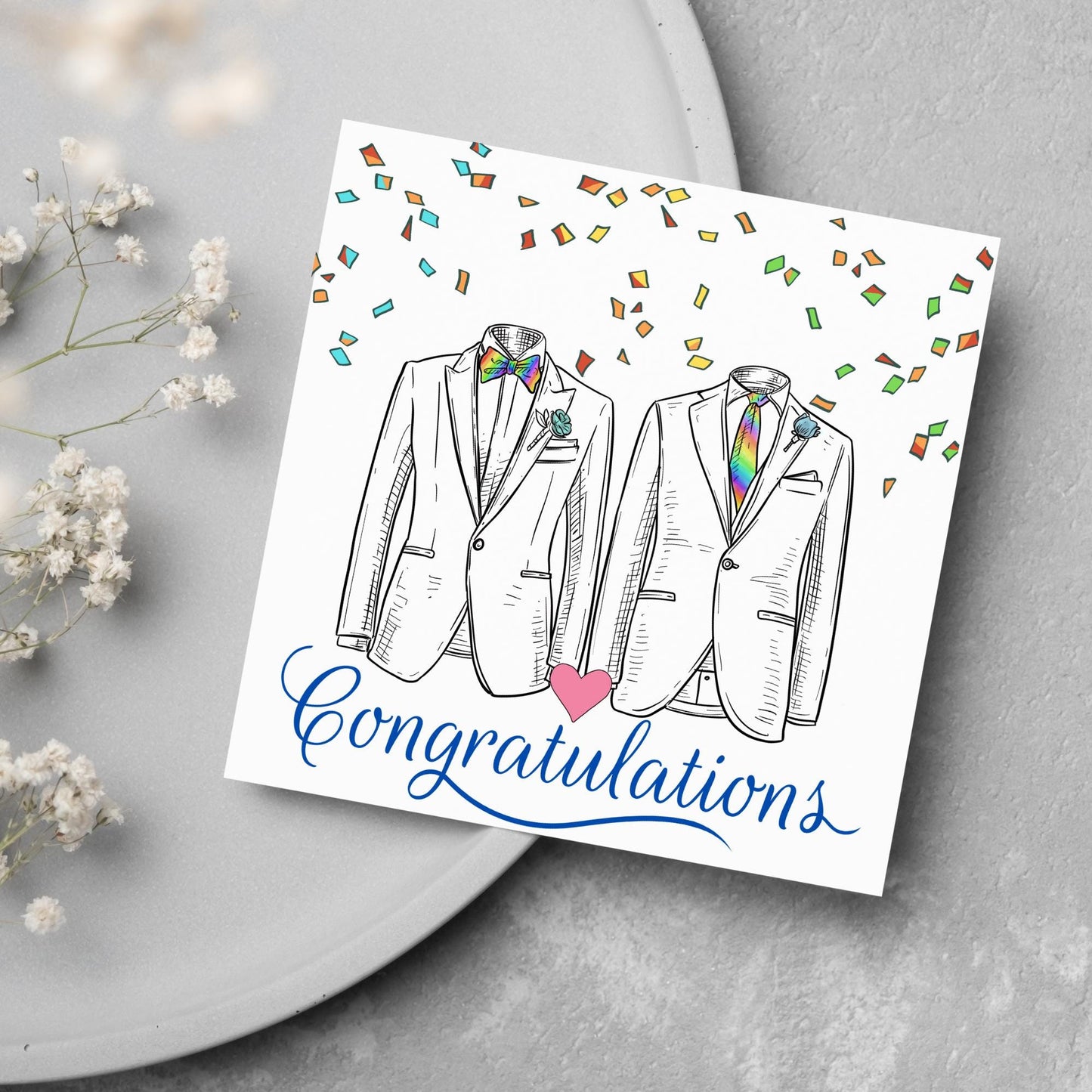 Gay Wedding Card, Engagement Card, Wedding Card, LGBTQ+ Card, Modern Design Wedding Card, LGBT Wedding Card, Mr and Mr, Gay Pride