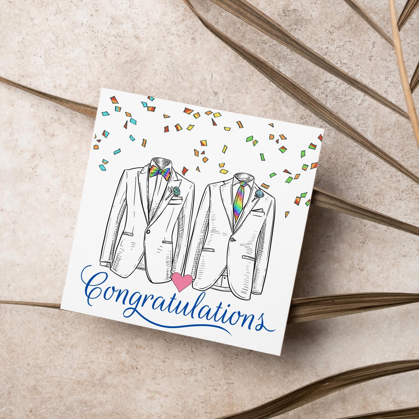 Gay Wedding Card, Engagement Card, Wedding Card, LGBTQ+ Card, Modern Design Wedding Card, LGBT Wedding Card, Mr and Mr, Gay Pride