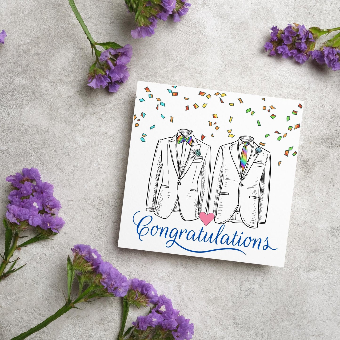 Gay Wedding Card, Engagement Card, Wedding Card, LGBTQ+ Card, Modern Design Wedding Card, LGBT Wedding Card, Mr and Mr, Gay Pride