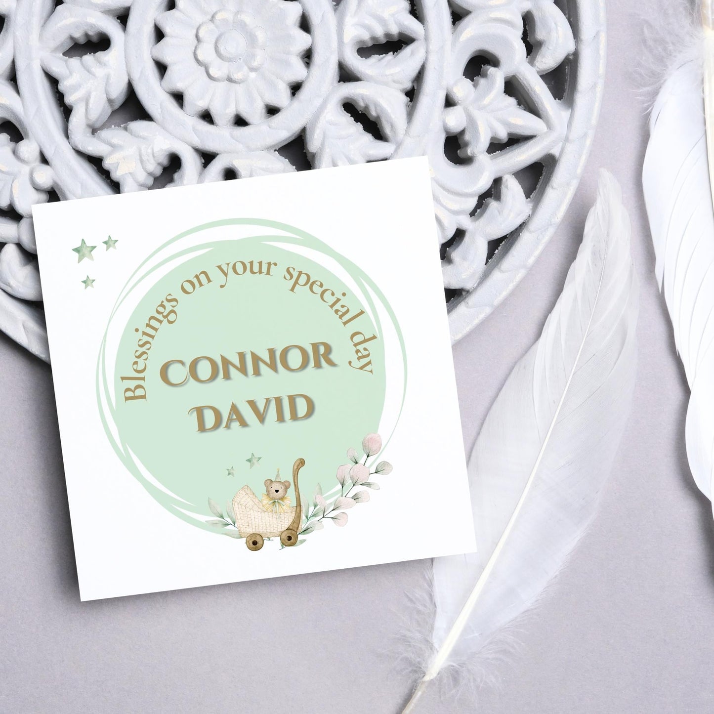 Christening Card, Baptism Card, Baby Baptism, Baby Christening, Naming Ceremony Card, Christian Baby Card, Card For Christening