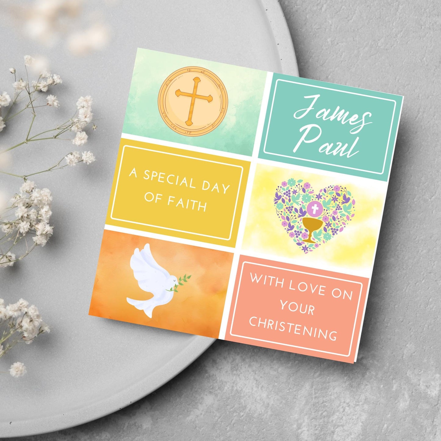 Christening Card, Baptism Card, Baby Baptism, Baby Christening, Naming Ceremony Card, Christian Baby Card, Card For Christening