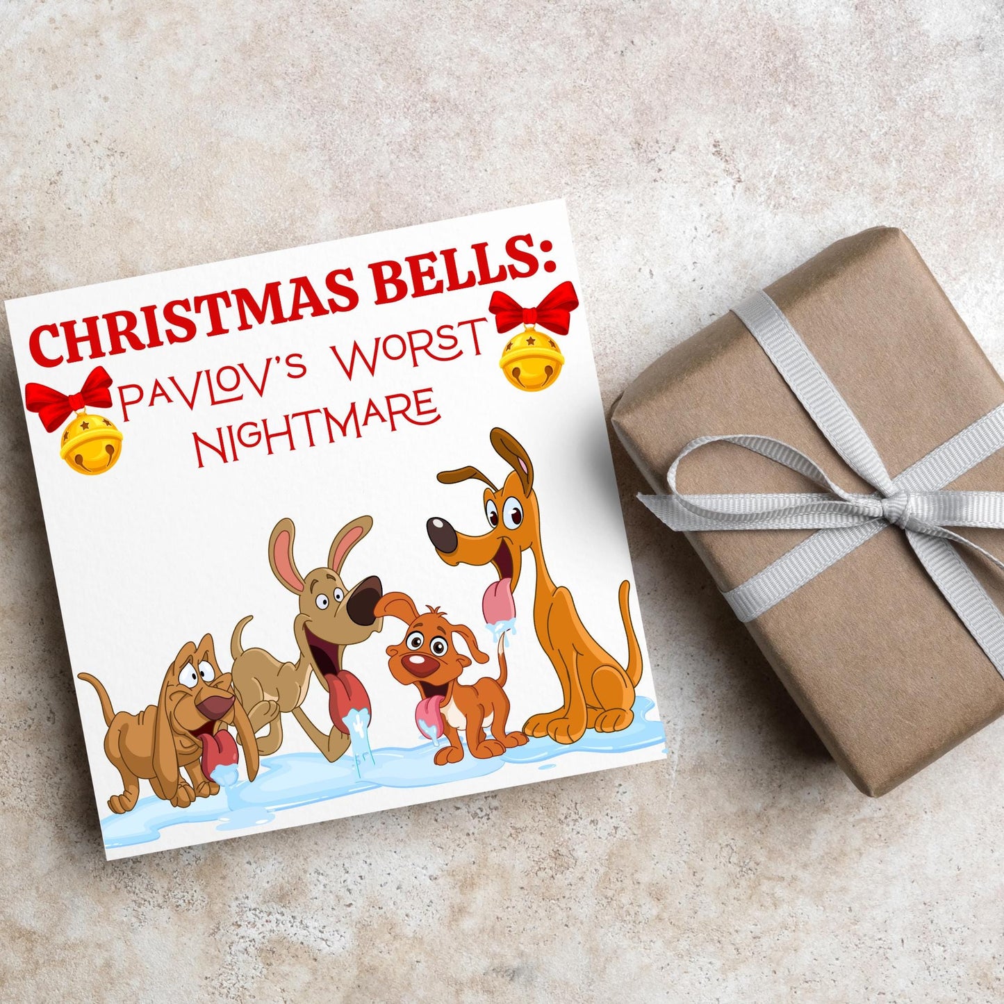 Psychology Christmas Card, Funny Psychologist Card, Pavlov's Dogs Christmas Card, Psychology Xmas Card, Christmas Card for Psychologist