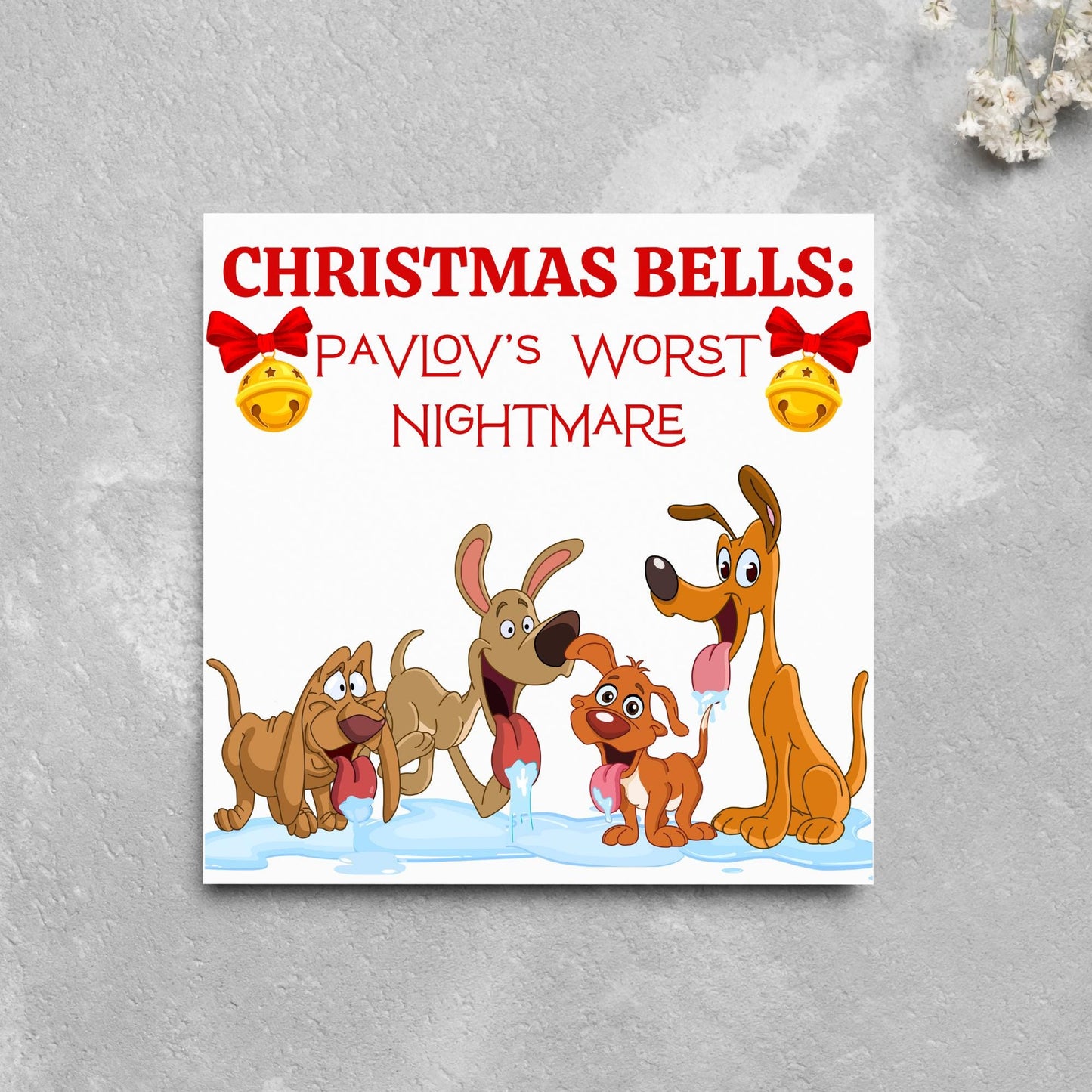 Psychology Christmas Card, Funny Psychologist Card, Pavlov's Dogs Christmas Card, Psychology Xmas Card, Christmas Card for Psychologist