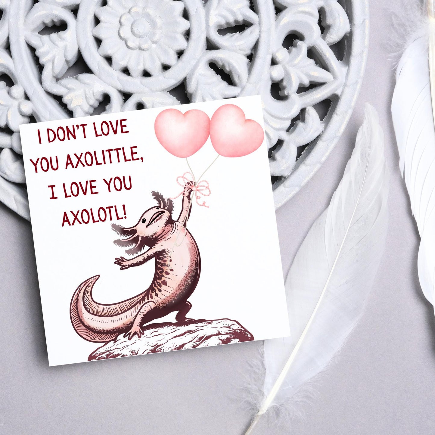 Axolotl Anniversary Card, Love Card, Axolotl, Card for Her, Card for Girlfriend, Card for Wife, Birthday Card for Girlfriend, Love you Card