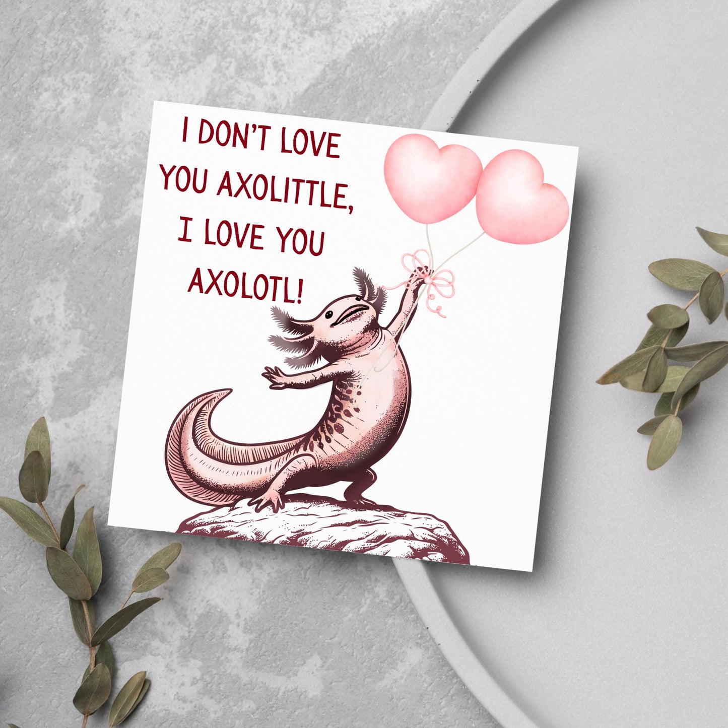 Axolotl Anniversary Card, Love Card, Axolotl, Card for Her, Card for Girlfriend, Card for Wife, Birthday Card for Girlfriend, Love you Card