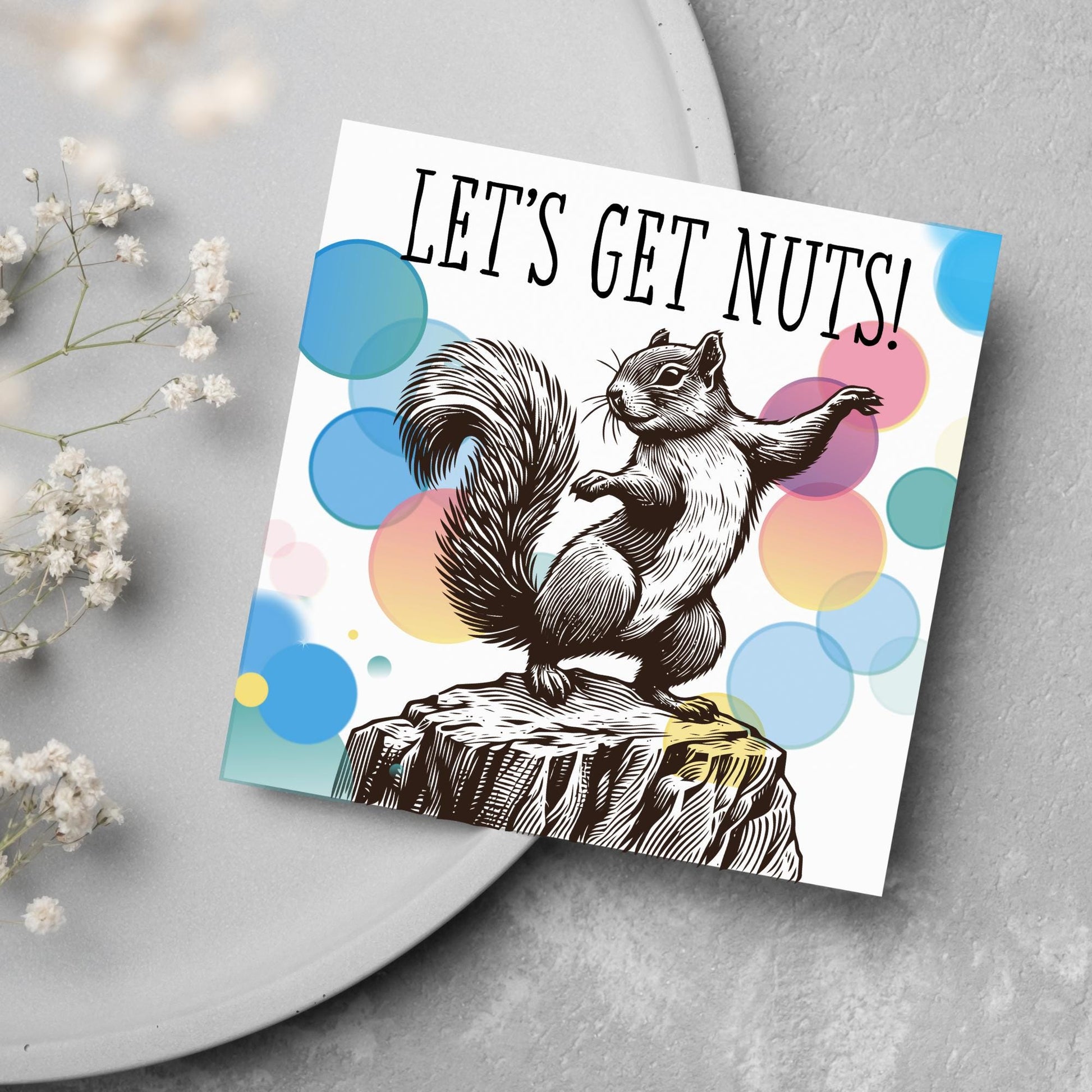 Party Squirrel Card, Fun Party Card, Squirrel Card, Animal Themed Birthday, Drinking Card, Funny Squirrel Lover Card, Any Occasion Card