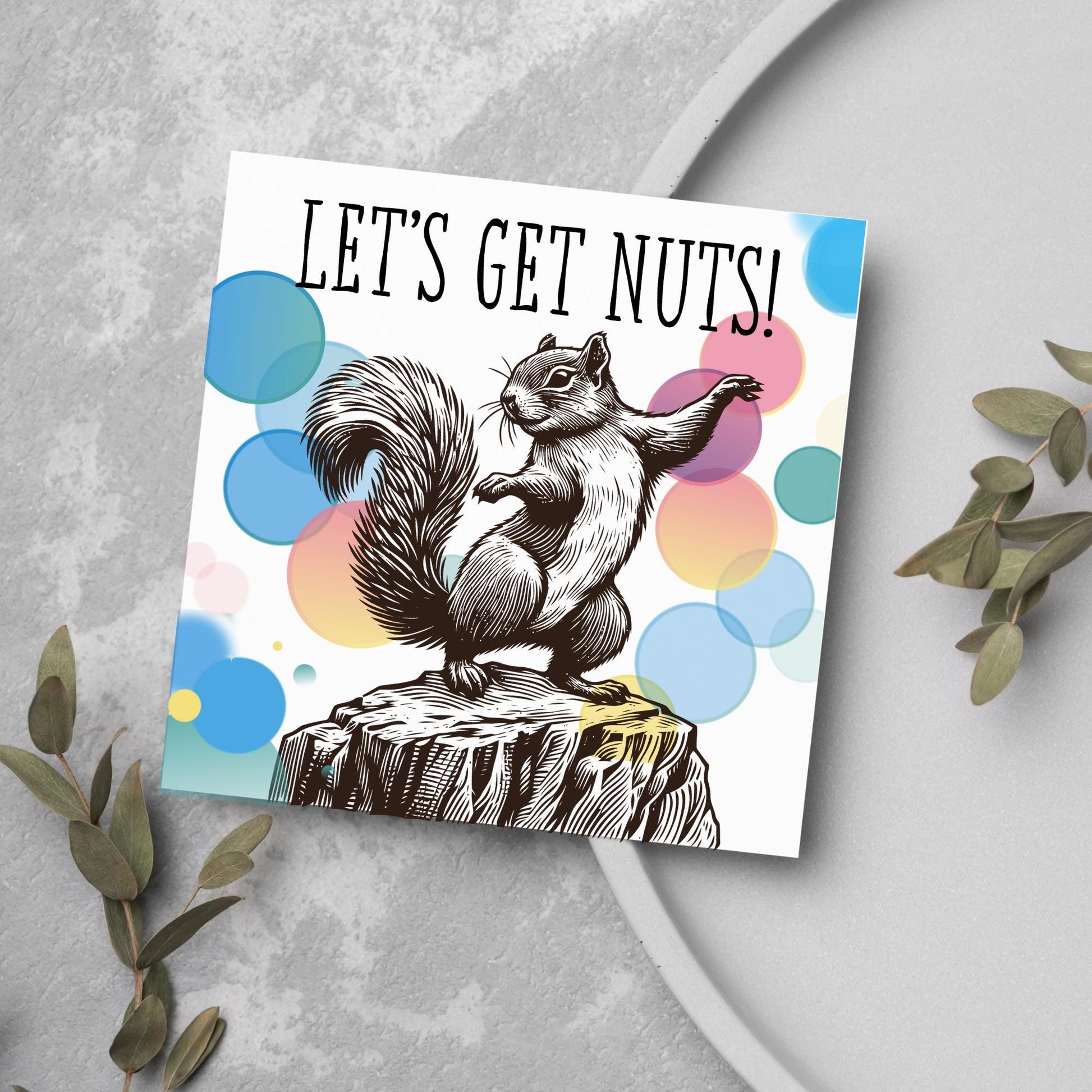 Party Squirrel Card, Fun Party Card, Squirrel Card, Animal Themed Birthday, Drinking Card, Funny Squirrel Lover Card, Any Occasion Card