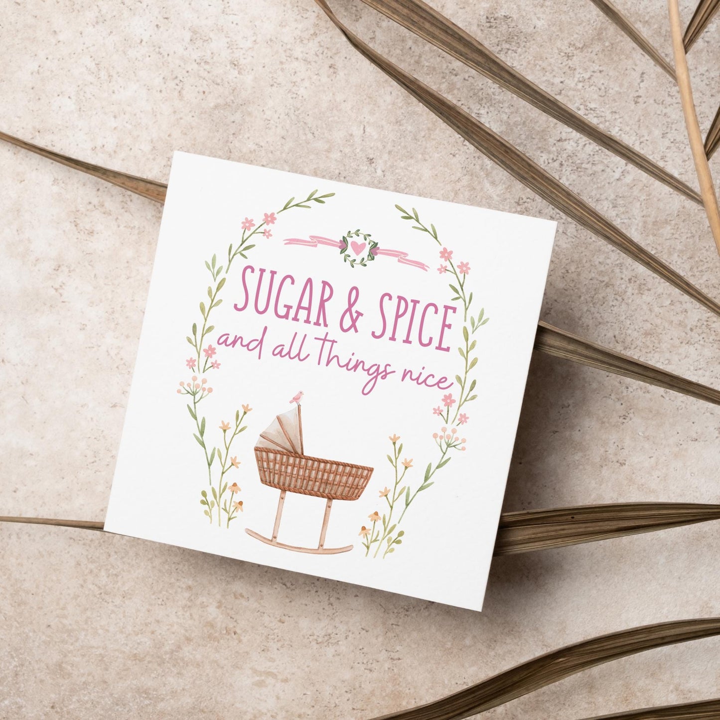 New Baby Card, It's a Girl, Baby Card, Congratulations, Birth Card, Baby Announcement, Congratulations Baby Girl, Birth Announcement Card