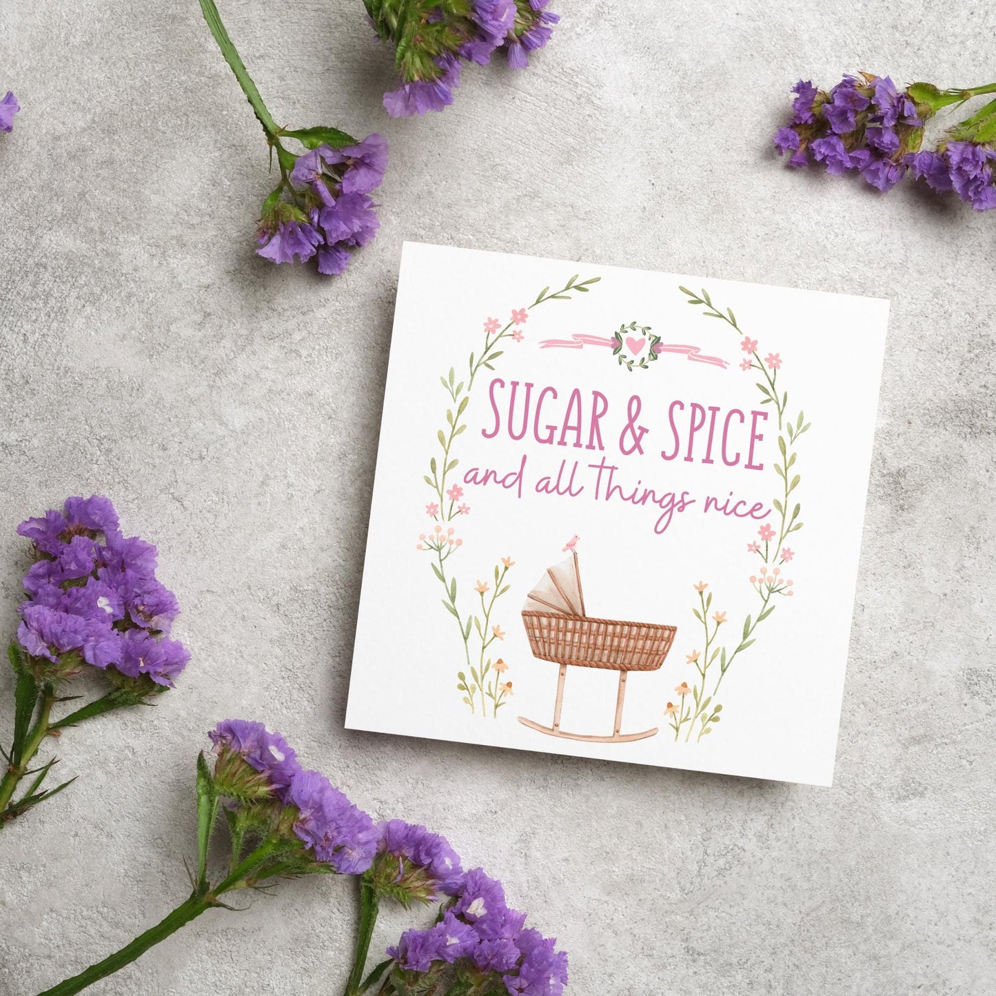New Baby Card, It's a Girl, Baby Card, Congratulations, Birth Card, Baby Announcement, Congratulations Baby Girl, Birth Announcement Card