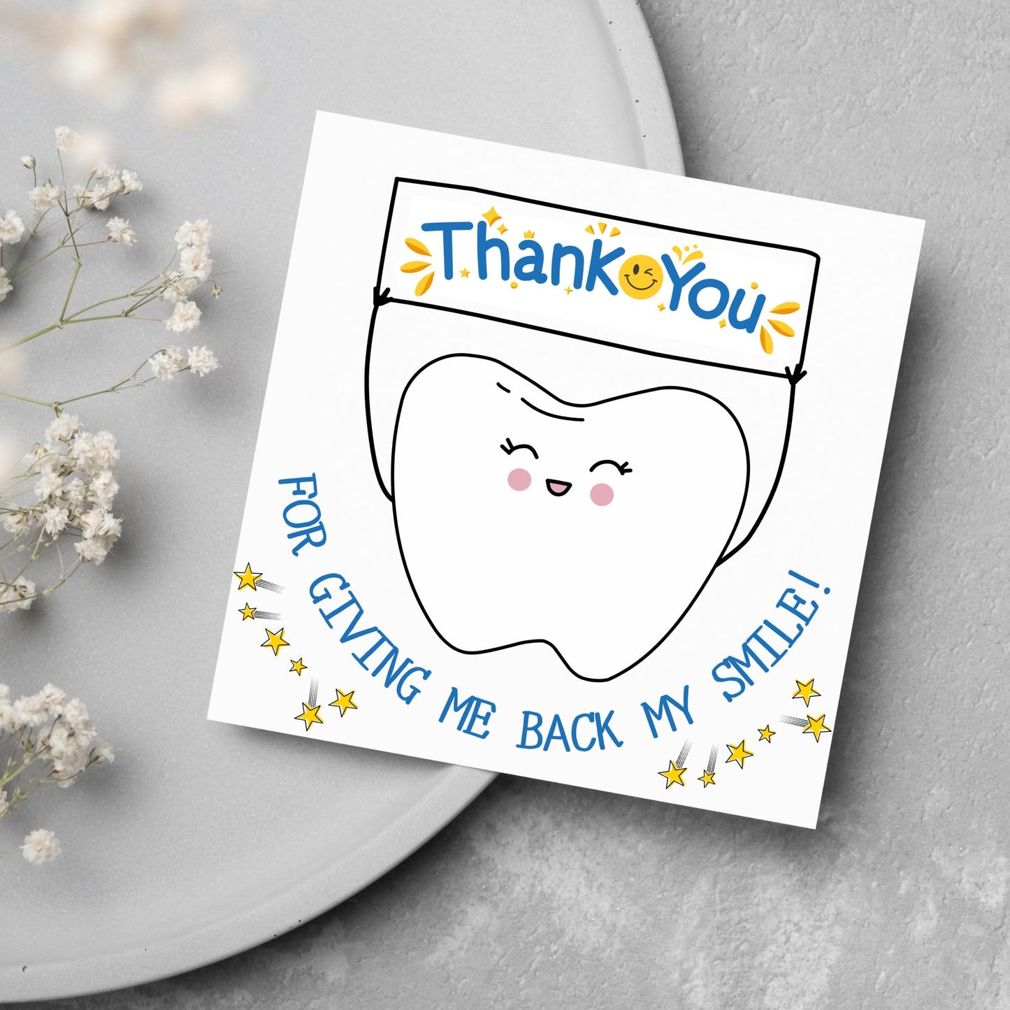 Thank You Card for Dentist, Card For Orthodontist, Dental Thank You Card, Thanks Dental Staff, Dentist Appreciation Card, Dental Nurse Card