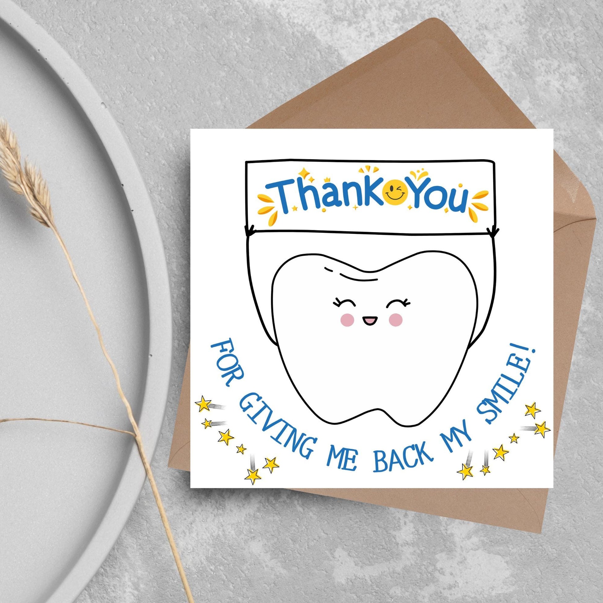 Thank You Card for Dentist, Card For Orthodontist, Dental Thank You Card, Thanks Dental Staff, Dentist Appreciation Card, Dental Nurse Card