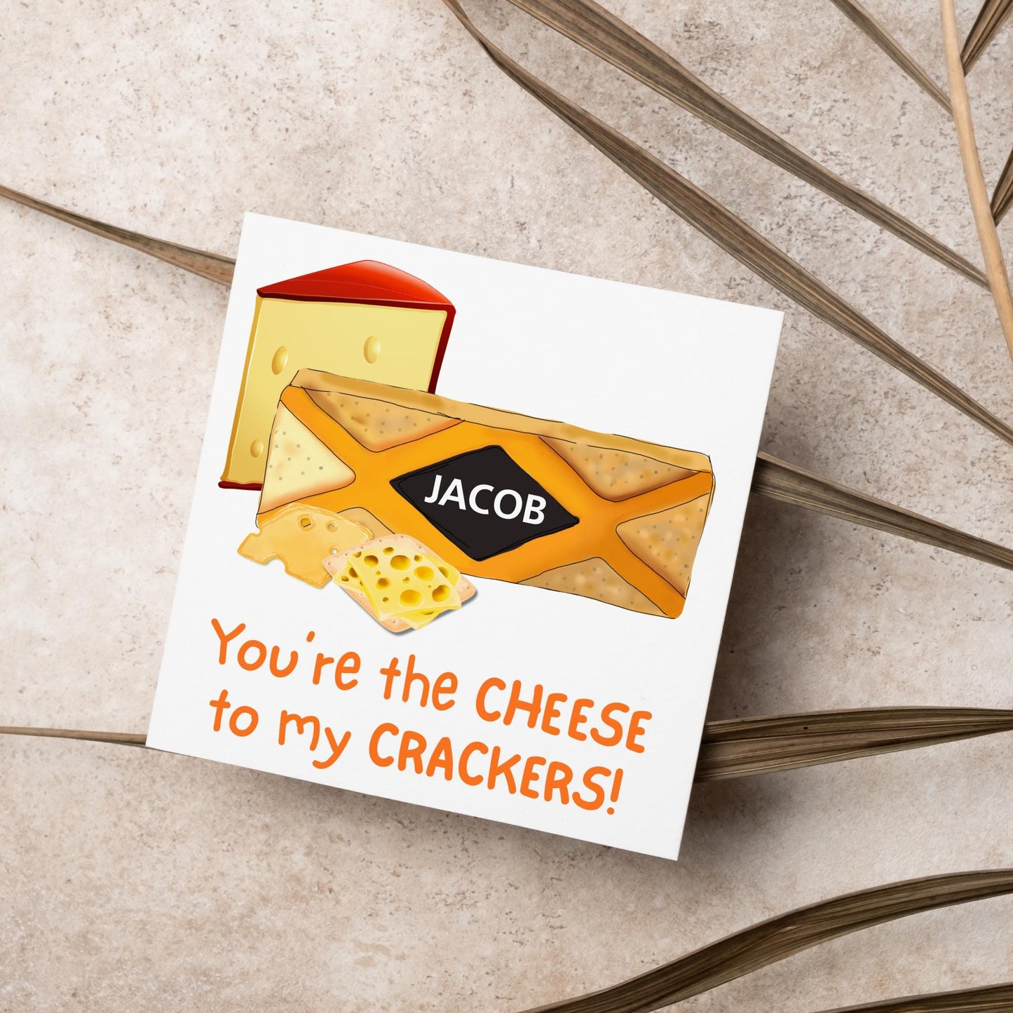 Cheesy Personalised Card, British Themed Card, Funny Anniversary Card, Cream Cracker, Card for Girlfriend, Card for Boyfriend, Birthday Card