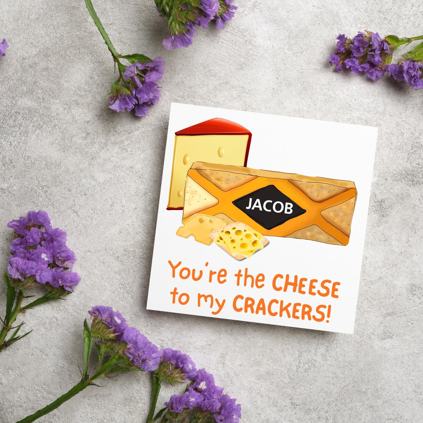 Cheesy Personalised Card, British Themed Card, Funny Anniversary Card, Cream Cracker, Card for Girlfriend, Card for Boyfriend, Birthday Card