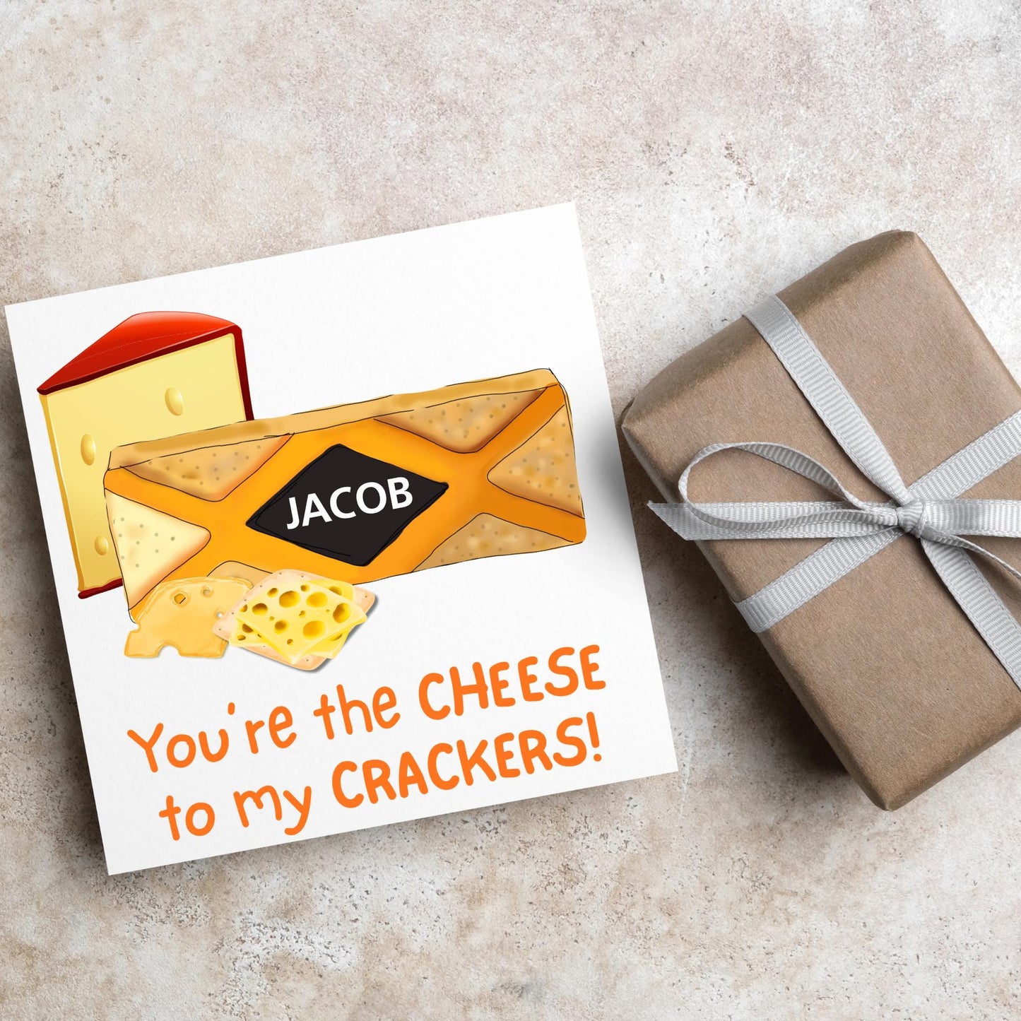 Cheesy Personalised Card, British Themed Card, Funny Anniversary Card, Cream Cracker, Card for Girlfriend, Card for Boyfriend, Birthday Card