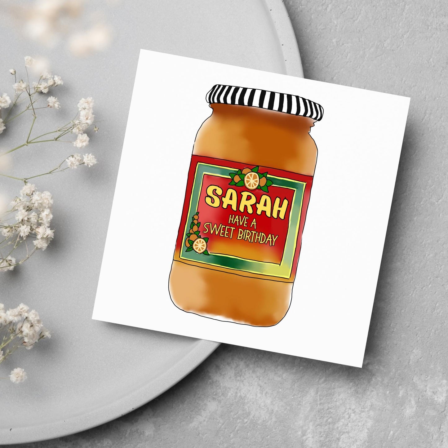 Personalised Marmalade Birthday Card, British Themed Birthday Card, Funny Birthday Card, Name Birthday Card, Card for Grandma, for Mum