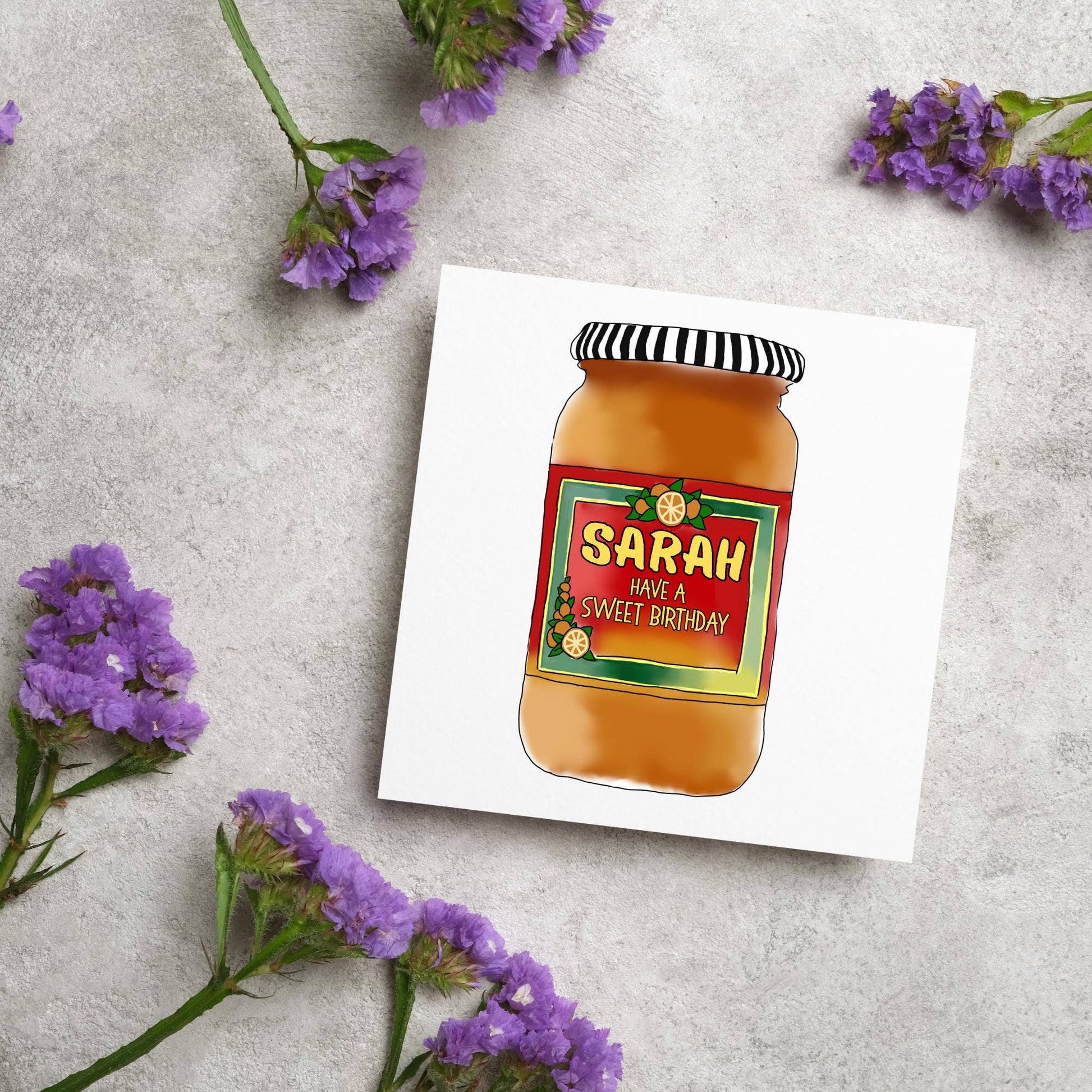 Personalised Marmalade Birthday Card, British Themed Birthday Card, Funny Birthday Card, Name Birthday Card, Card for Grandma, for Mum