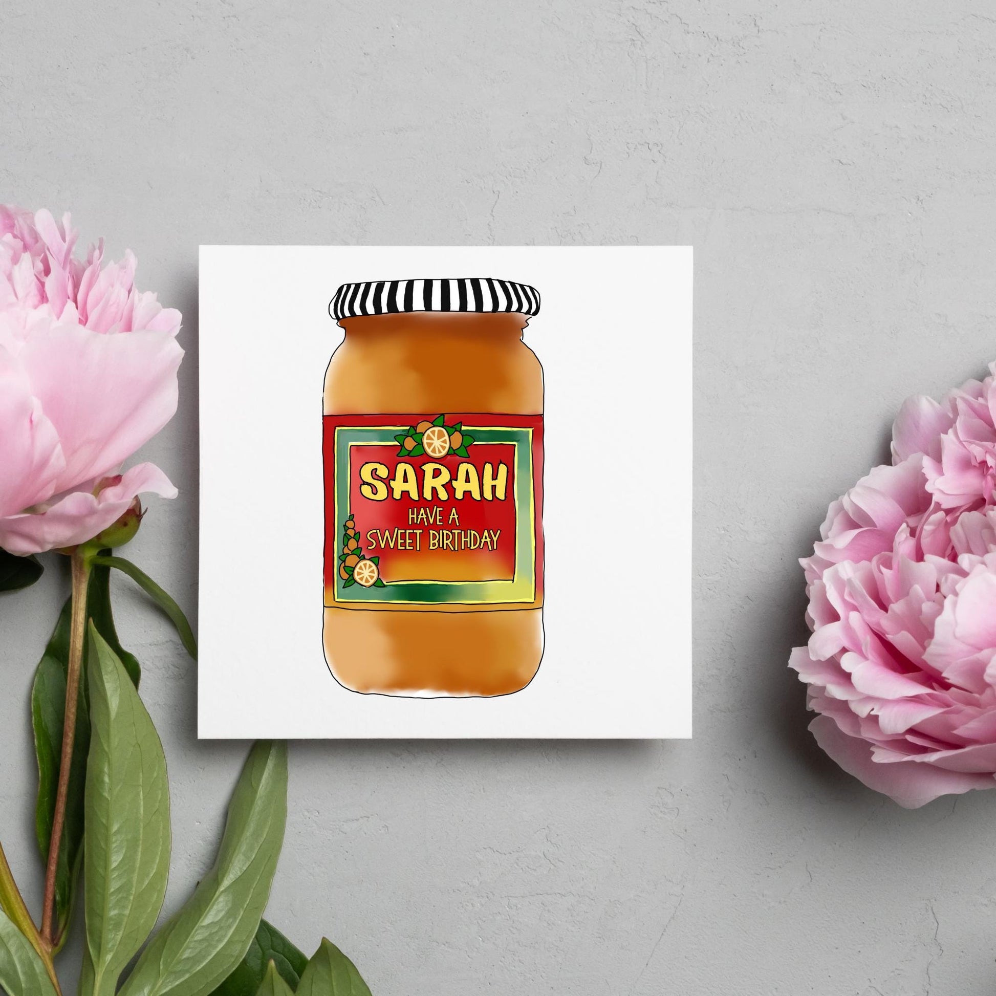 Personalised Marmalade Birthday Card, British Themed Birthday Card, Funny Birthday Card, Name Birthday Card, Card for Grandma, for Mum