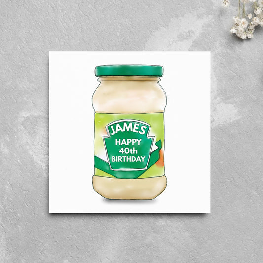 Personalised Sandwich Spread Birthday Card, British Themed Birthday Card, Funny Birthday Card, Name and Age Custom Birthday Card,