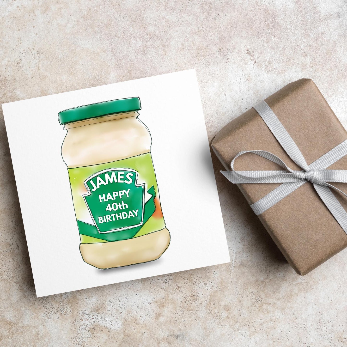 Personalised Sandwich Spread Birthday Card, British Themed Birthday Card, Funny Birthday Card, Name and Age Custom Birthday Card,