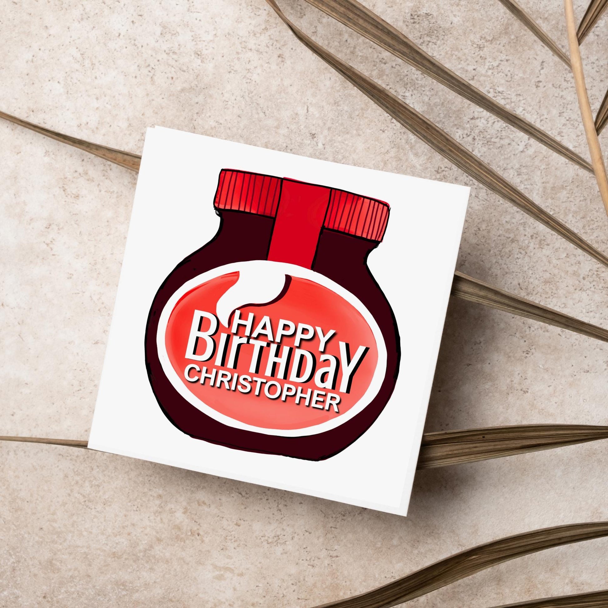 Personalised Beef Spread Birthday Card, British Themed Birthday Card, Funny Birthday Card, Name Birthday Card, Card for Grandma, for Grandad