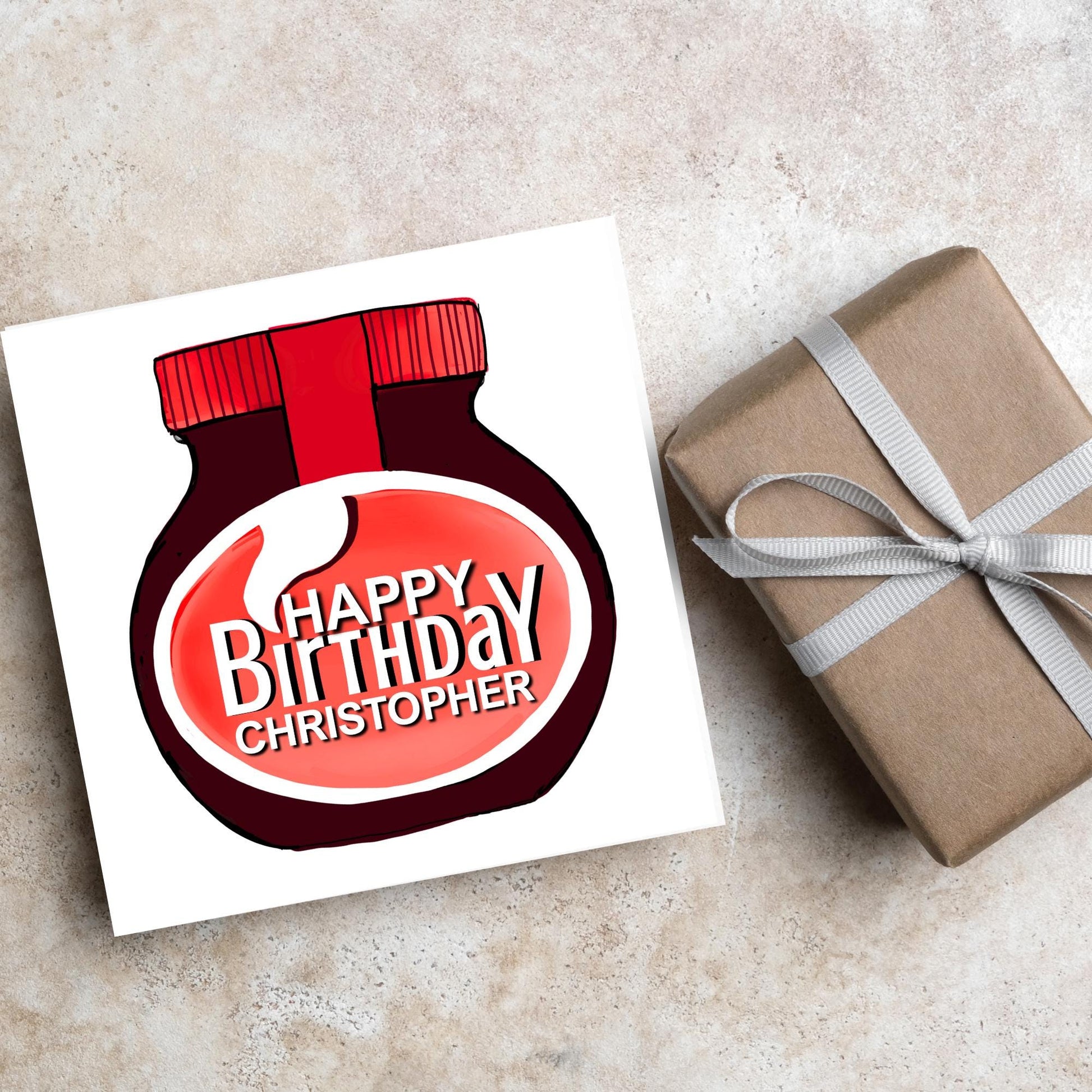 Personalised Beef Spread Birthday Card, British Themed Birthday Card, Funny Birthday Card, Name Birthday Card, Card for Grandma, for Grandad
