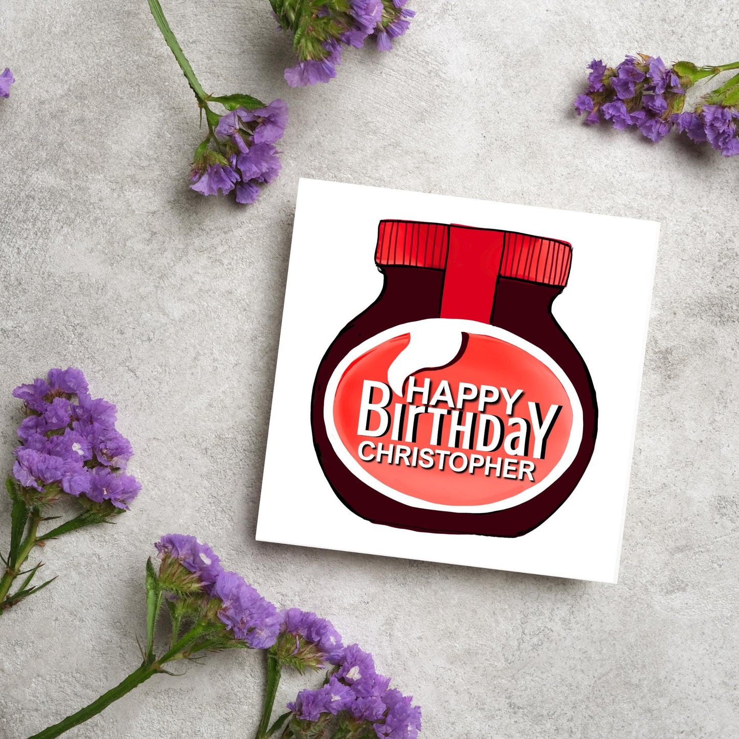 Personalised Beef Spread Birthday Card, British Themed Birthday Card, Funny Birthday Card, Name Birthday Card, Card for Grandma, for Grandad