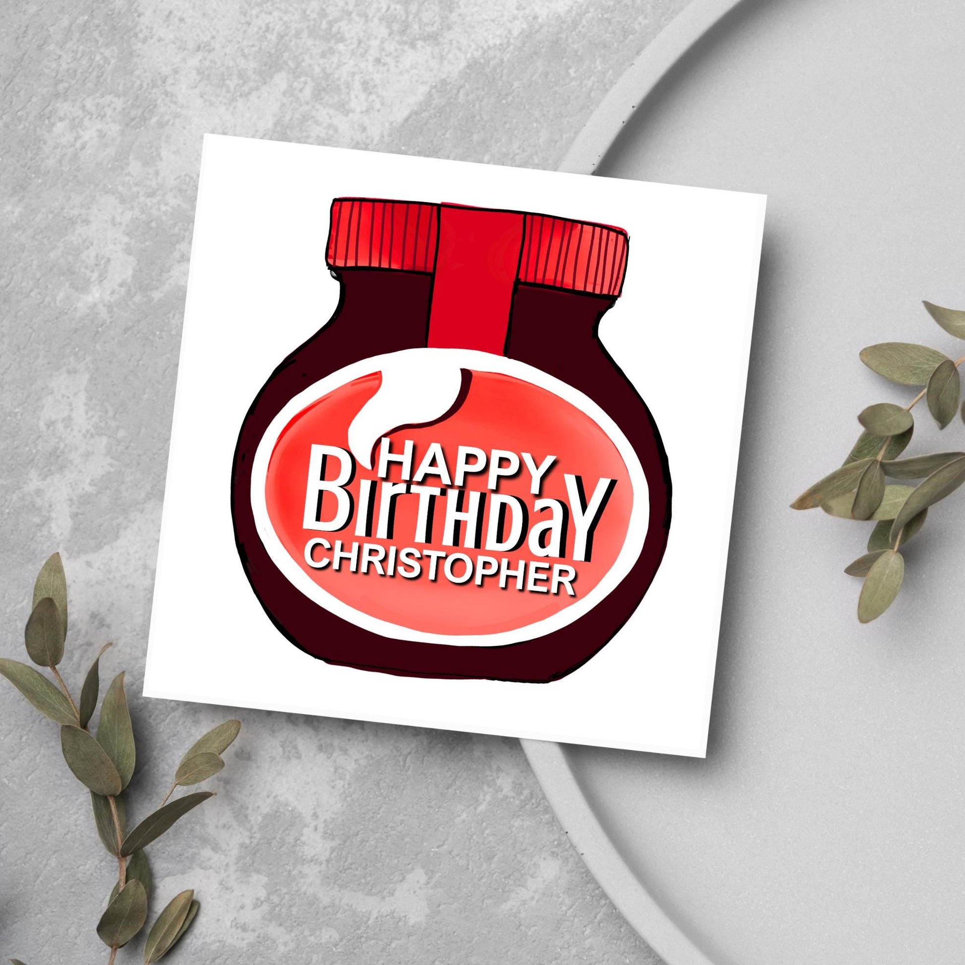 Personalised Beef Spread Birthday Card, British Themed Birthday Card, Funny Birthday Card, Name Birthday Card, Card for Grandma, for Grandad