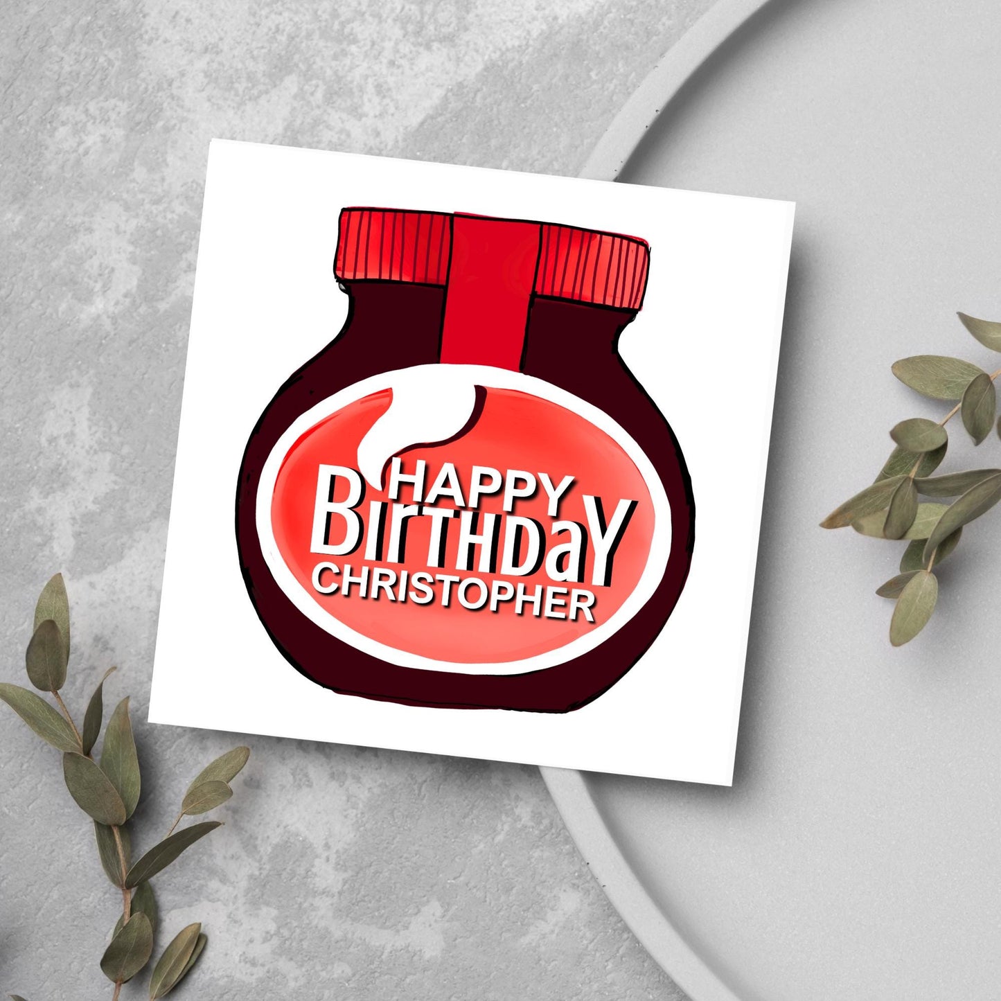 Personalised Beef Spread Birthday Card, British Themed Birthday Card, Funny Birthday Card, Name Birthday Card, Card for Grandma, for Grandad