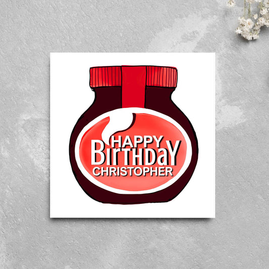 Personalised Beef Spread Birthday Card, British Themed Birthday Card, Funny Birthday Card, Name Birthday Card, Card for Grandma, for Grandad