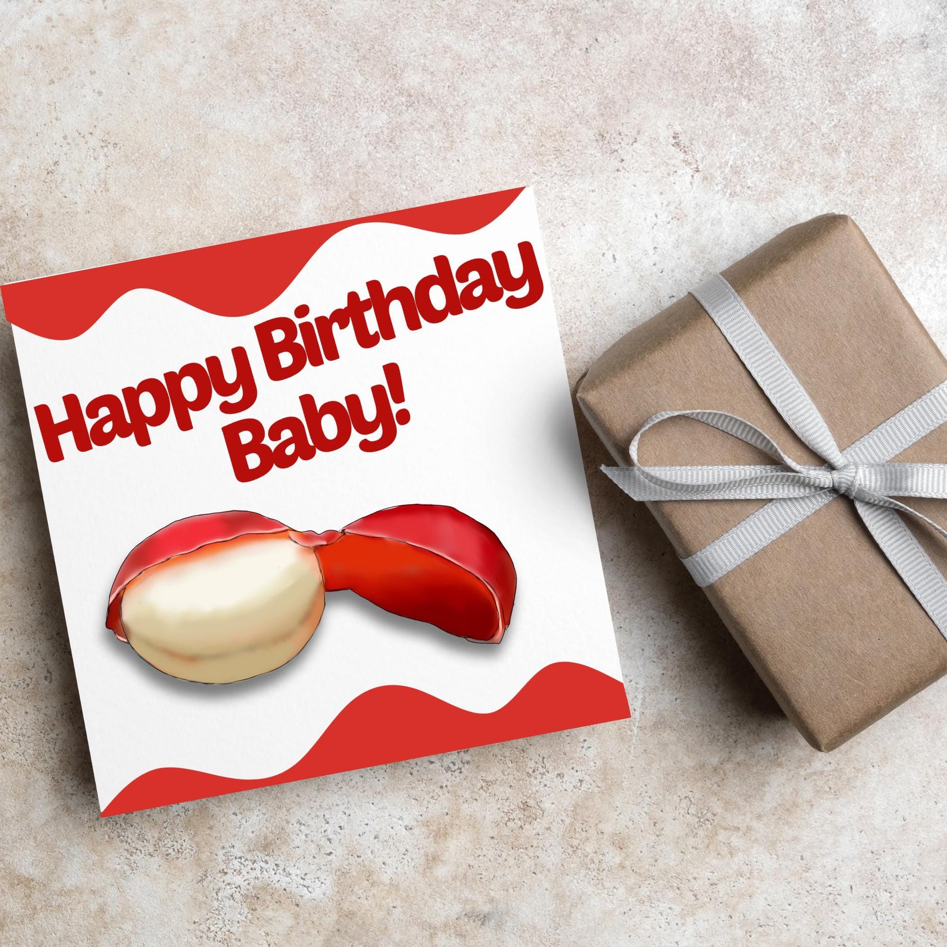 Cheese Birthday Card, British Themed Birthday Card, Funny Birthday Card, Baby Bell, Edam Card, Card for Wife, Card for Husband