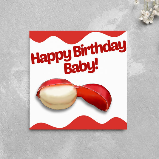 Cheese Birthday Card, British Themed Birthday Card, Funny Birthday Card, Baby Bell, Edam Card, Card for Wife, Card for Husband
