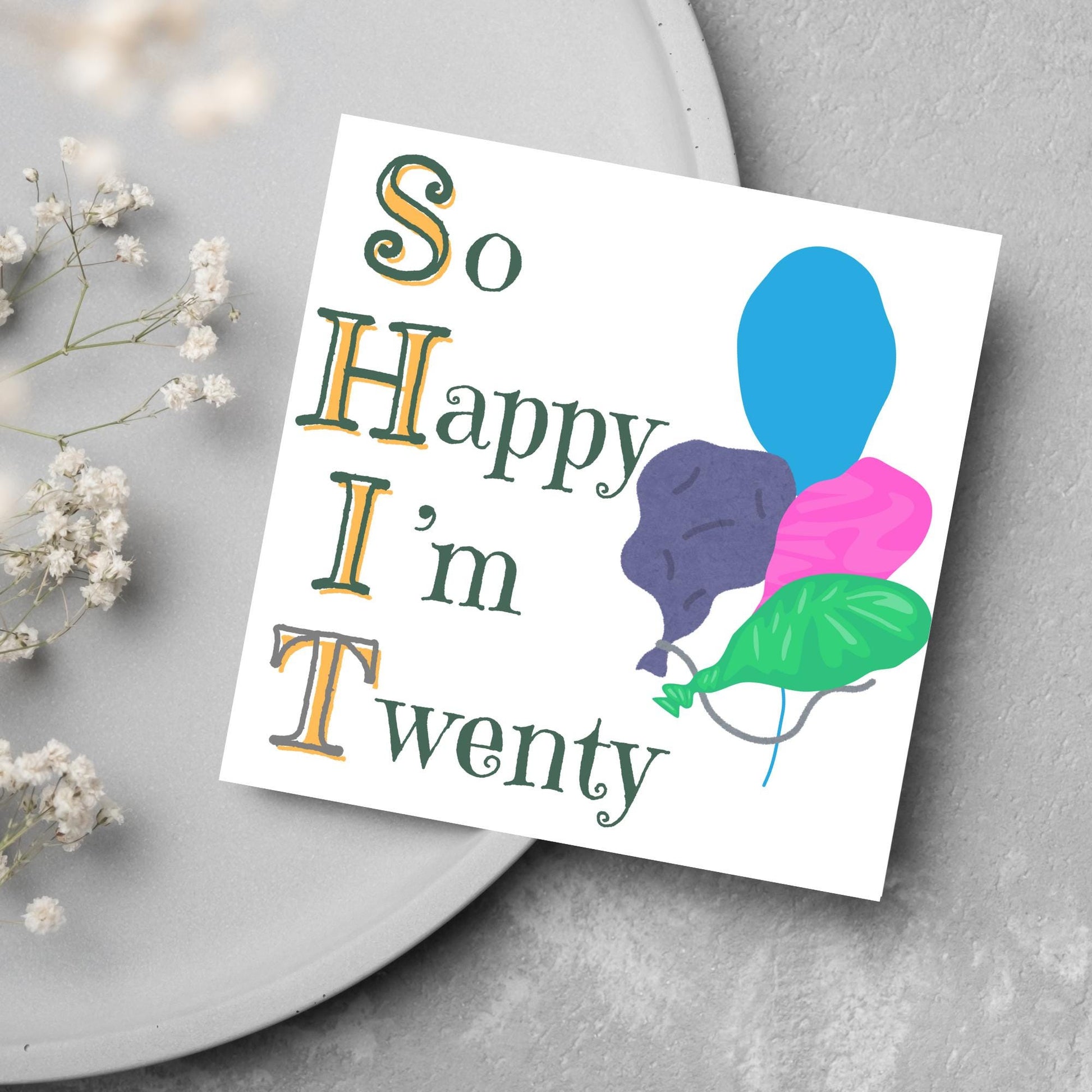 30th Birthday Card, 20th Birthday Card, Thirty Birthday Card, Twenty Birthday Card, Funny Rude Birthday Card, 30 years, 20 years