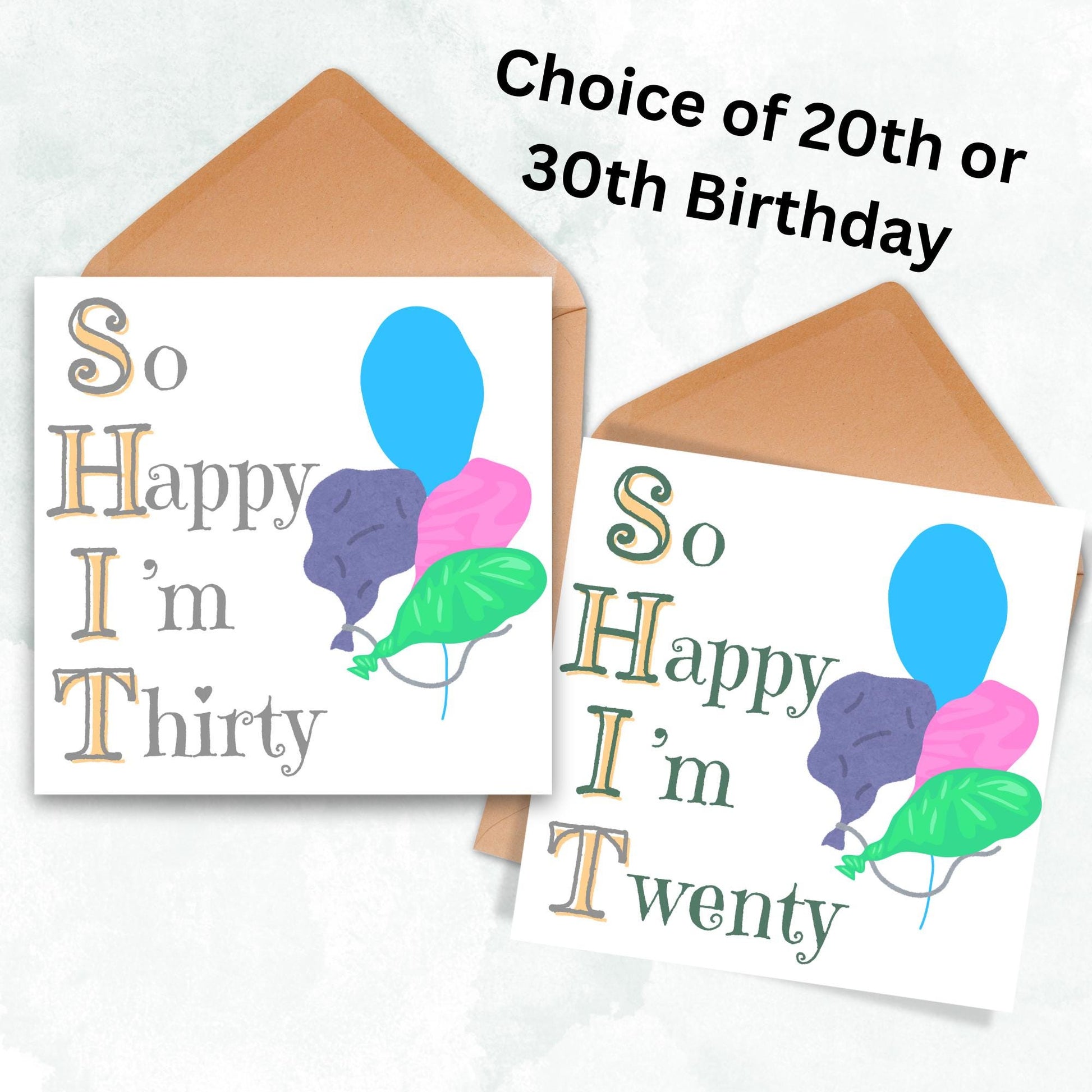 30th Birthday Card, 20th Birthday Card, Thirty Birthday Card, Twenty Birthday Card, Funny Rude Birthday Card, 30 years, 20 years