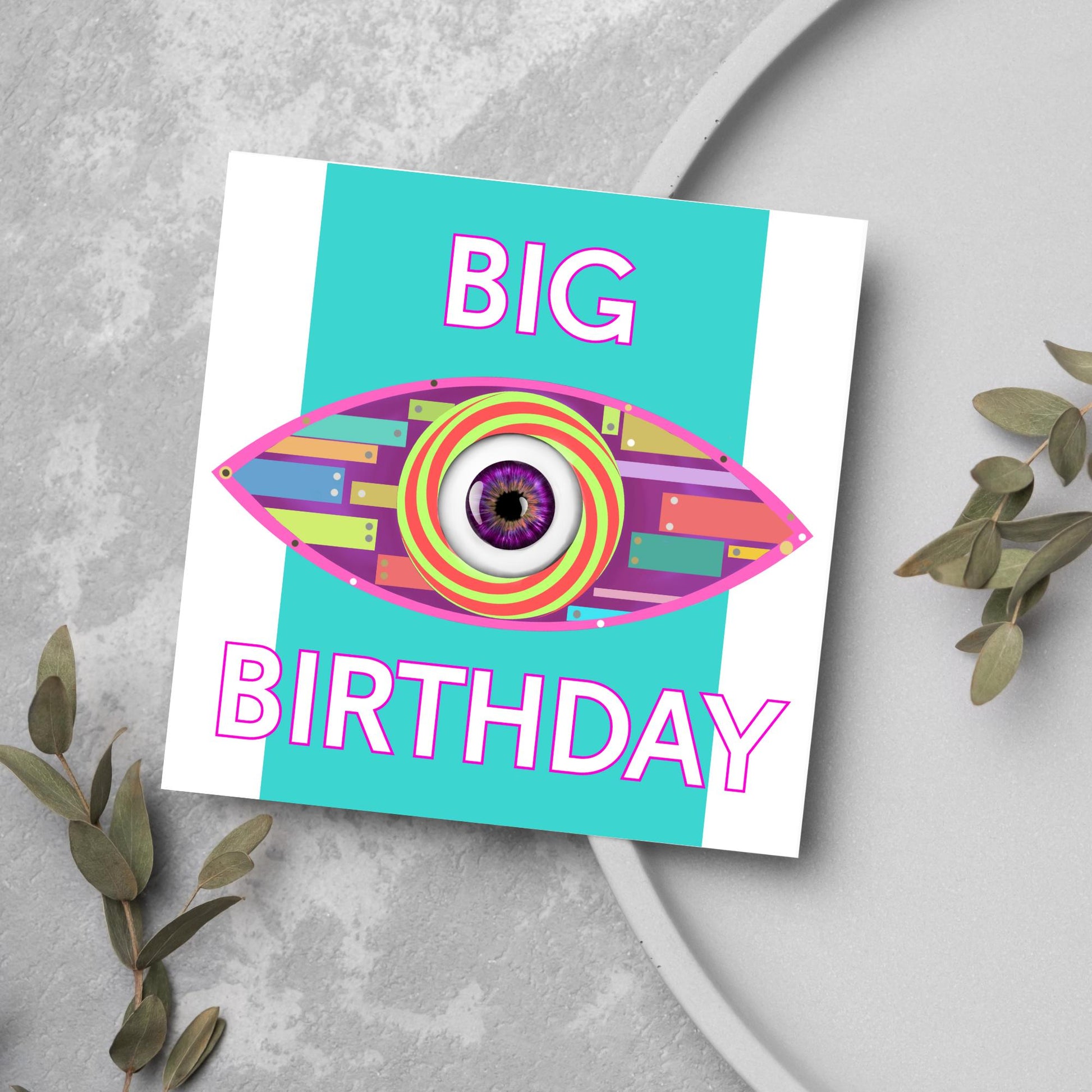 Big Brother Themed Birthday Card, Funny Birthday Card, Card for Brother, Birthday Card for Sister, Fan Card, Card for housemate