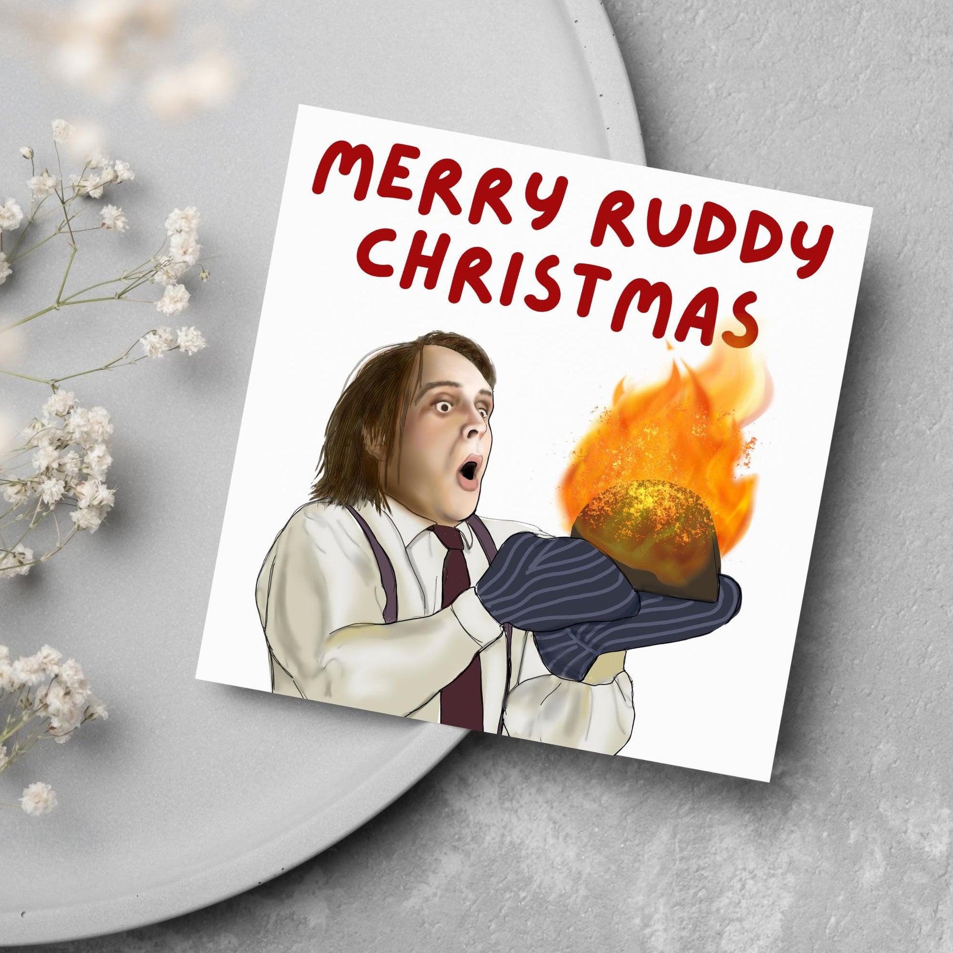 Bottom Christmas Card, Bottom Greeting Card, Rik Mayall, Eddie and Richie Bottom Card, Xmas Card, Rude Christmas Card