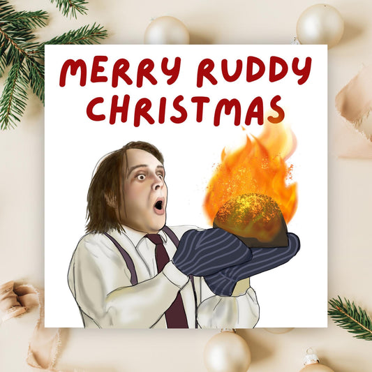 Bottom Christmas Card, Bottom Greeting Card, Rik Mayall, Eddie and Richie Bottom Card, Xmas Card, Rude Christmas Card