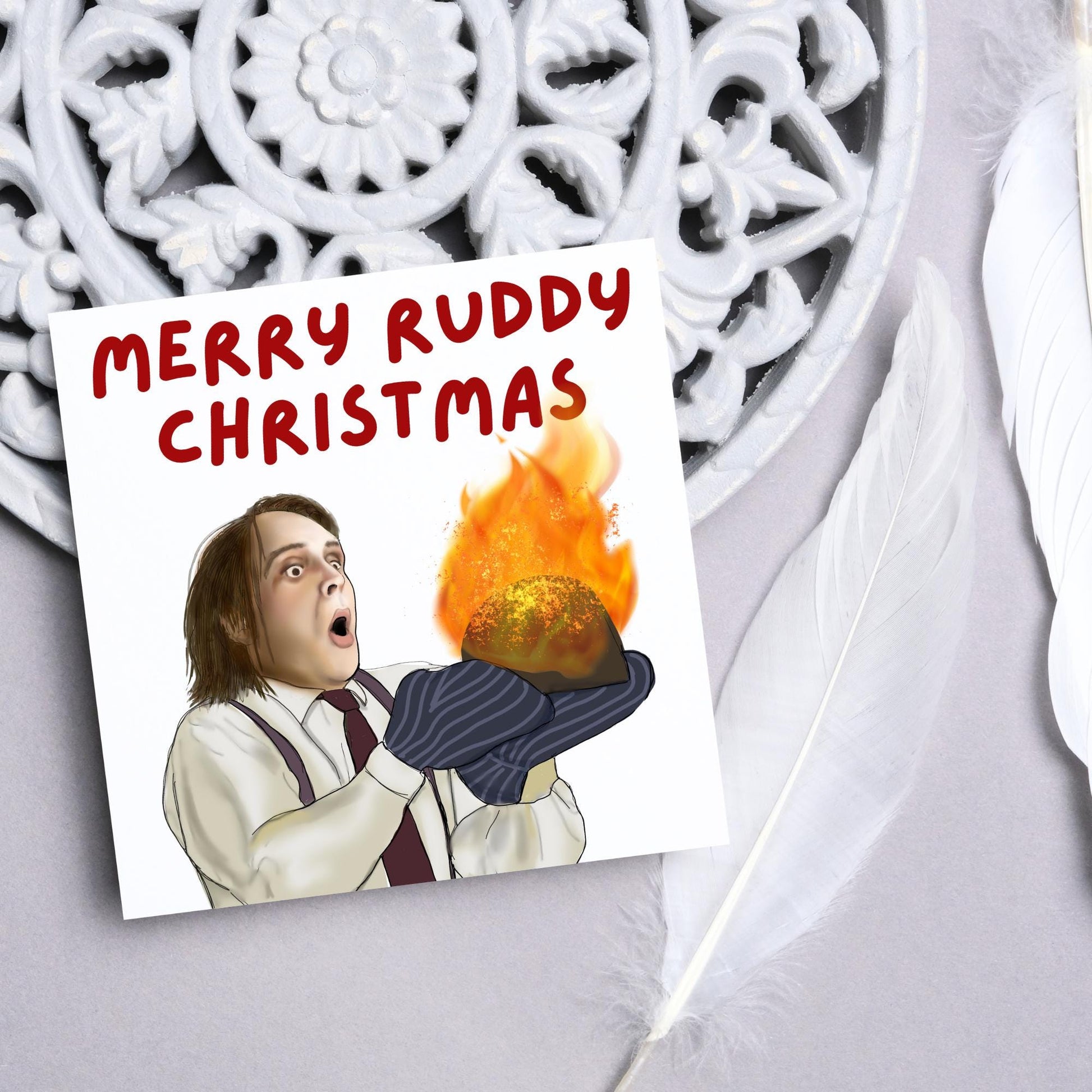 Bottom Christmas Card, Bottom Greeting Card, Rik Mayall, Eddie and Richie Bottom Card, Xmas Card, Rude Christmas Card