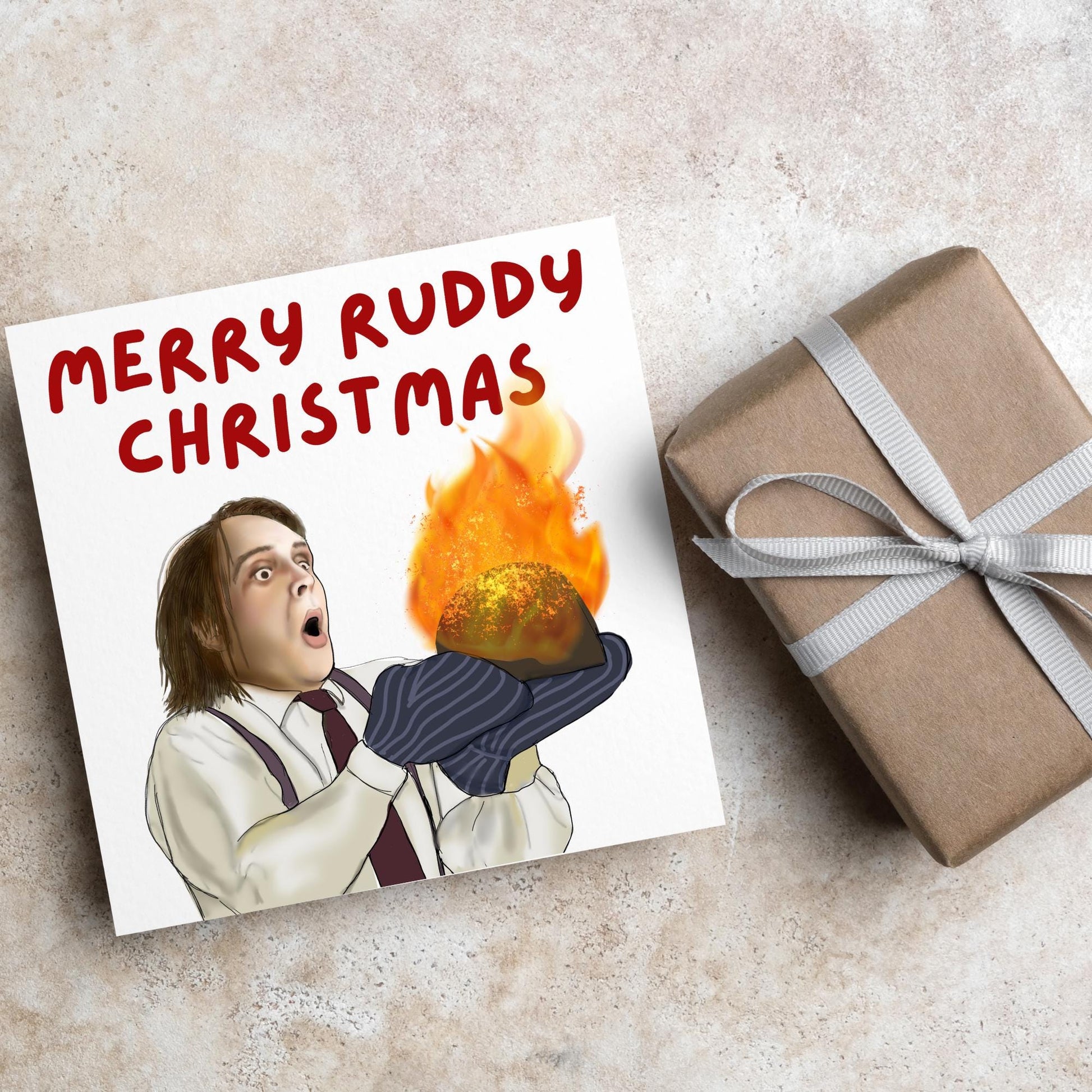 Bottom Christmas Card, Bottom Greeting Card, Rik Mayall, Eddie and Richie Bottom Card, Xmas Card, Rude Christmas Card