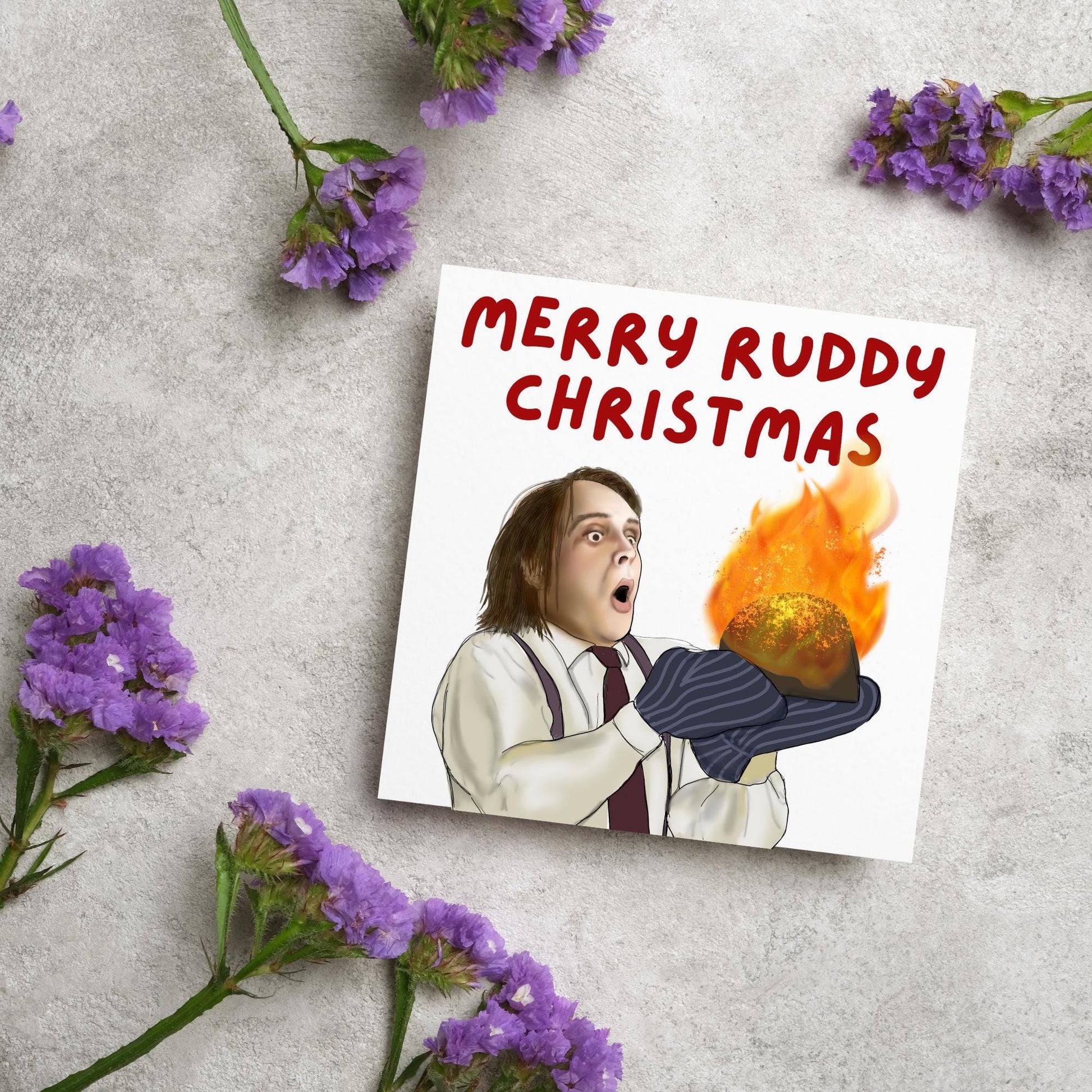 Bottom Christmas Card, Bottom Greeting Card, Rik Mayall, Eddie and Richie Bottom Card, Xmas Card, Rude Christmas Card