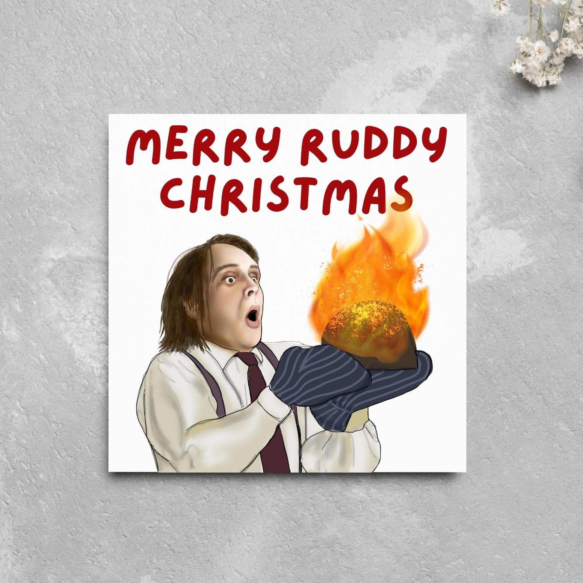 Bottom Christmas Card, Bottom Greeting Card, Rik Mayall, Eddie and Richie Bottom Card, Xmas Card, Rude Christmas Card