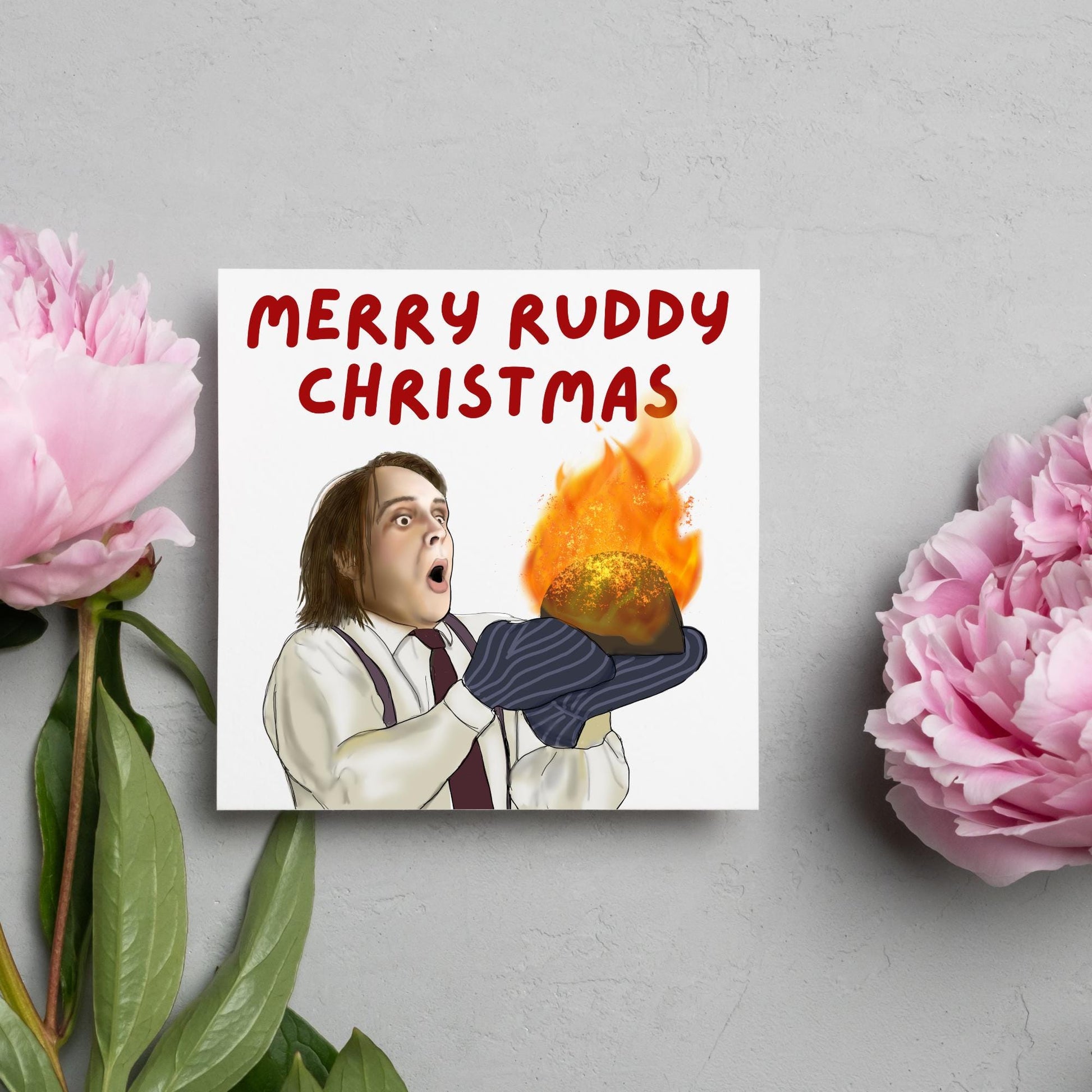 Bottom Christmas Card, Bottom Greeting Card, Rik Mayall, Eddie and Richie Bottom Card, Xmas Card, Rude Christmas Card