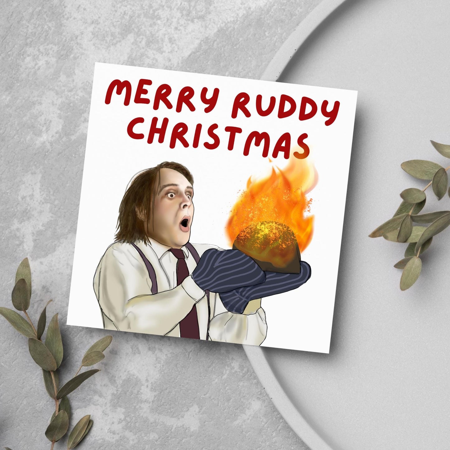 Bottom Christmas Card, Bottom Greeting Card, Rik Mayall, Eddie and Richie Bottom Card, Xmas Card, Rude Christmas Card
