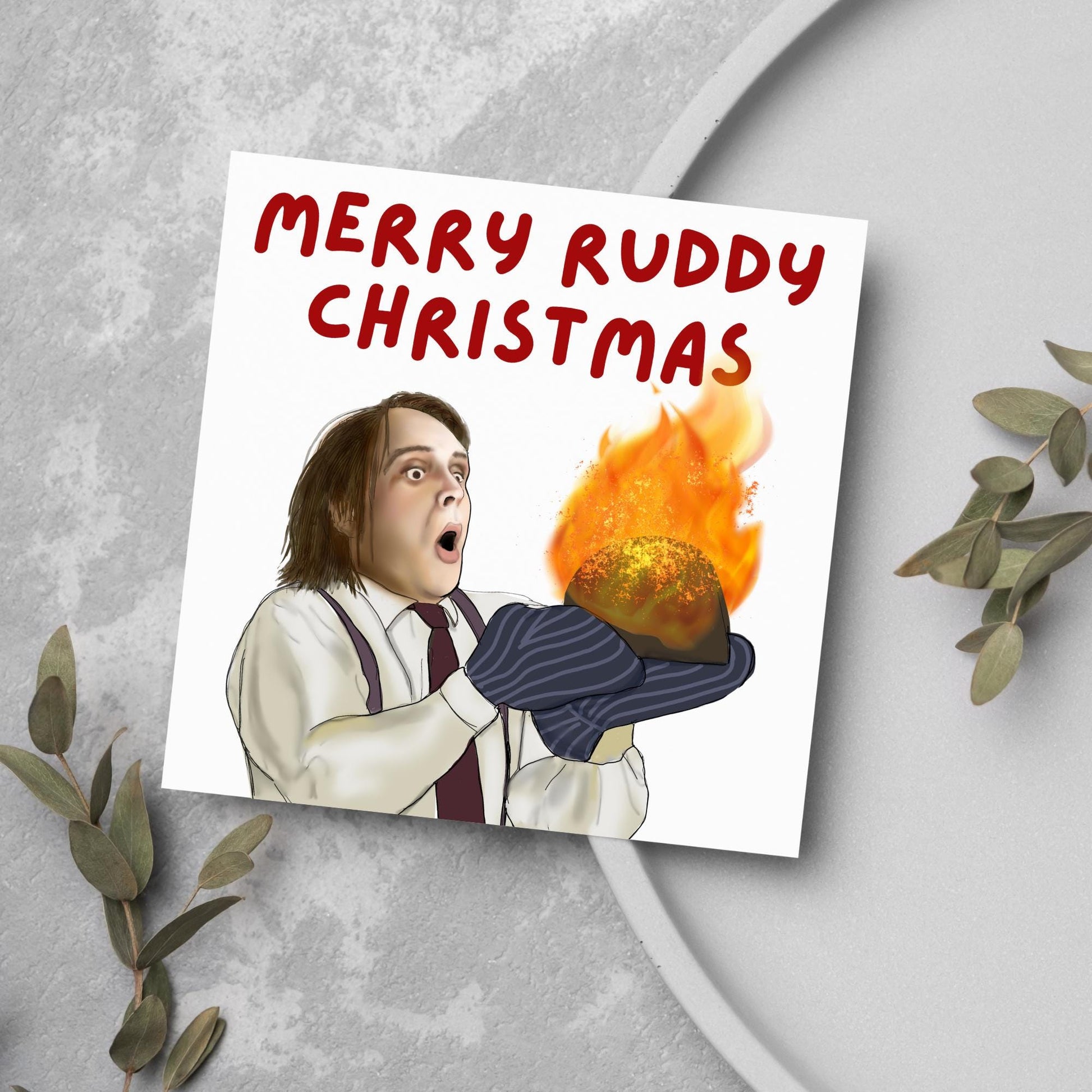 Bottom Christmas Card, Bottom Greeting Card, Rik Mayall, Eddie and Richie Bottom Card, Xmas Card, Rude Christmas Card