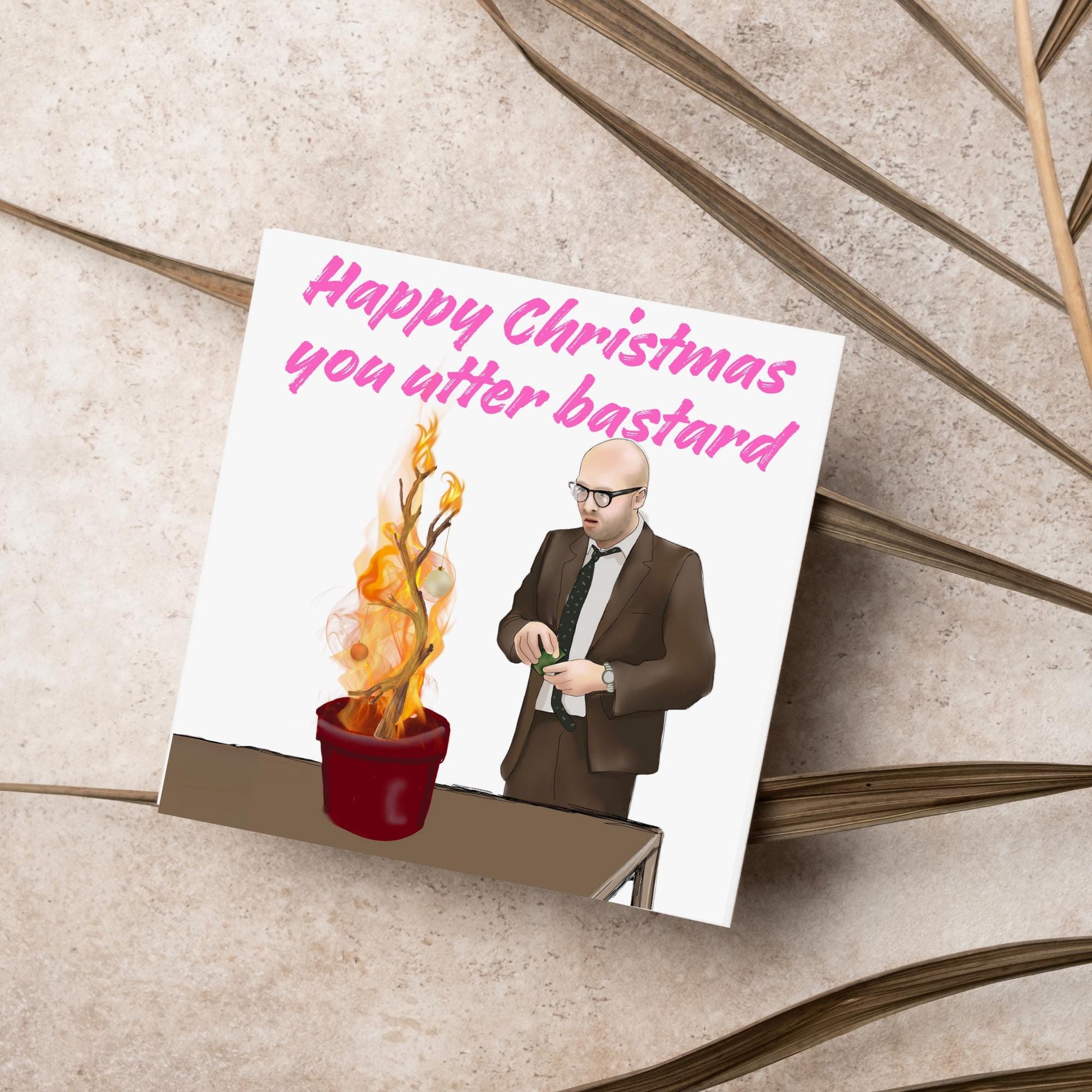 Bottom Christmas Card, Bottom Greeting Card, Rik Mayall, Eddie and Richie Bottom Card, Xmas Card, Rude Christmas Card
