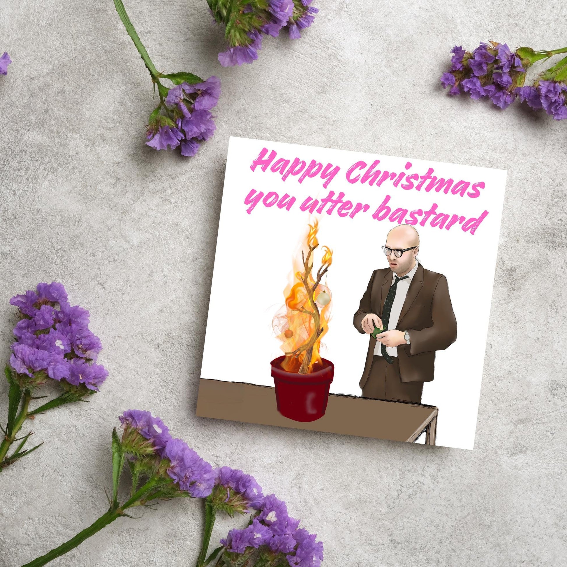 Bottom Christmas Card, Bottom Greeting Card, Rik Mayall, Eddie and Richie Bottom Card, Xmas Card, Rude Christmas Card