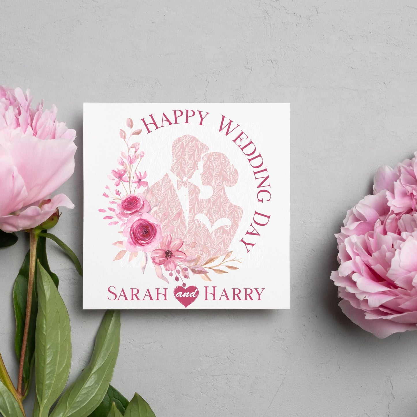 Personalised Wedding Congratulations Card, Wedding Day Card, Card for Couple, Customised Wedding Card, Custom Name Card, Wedding Gift